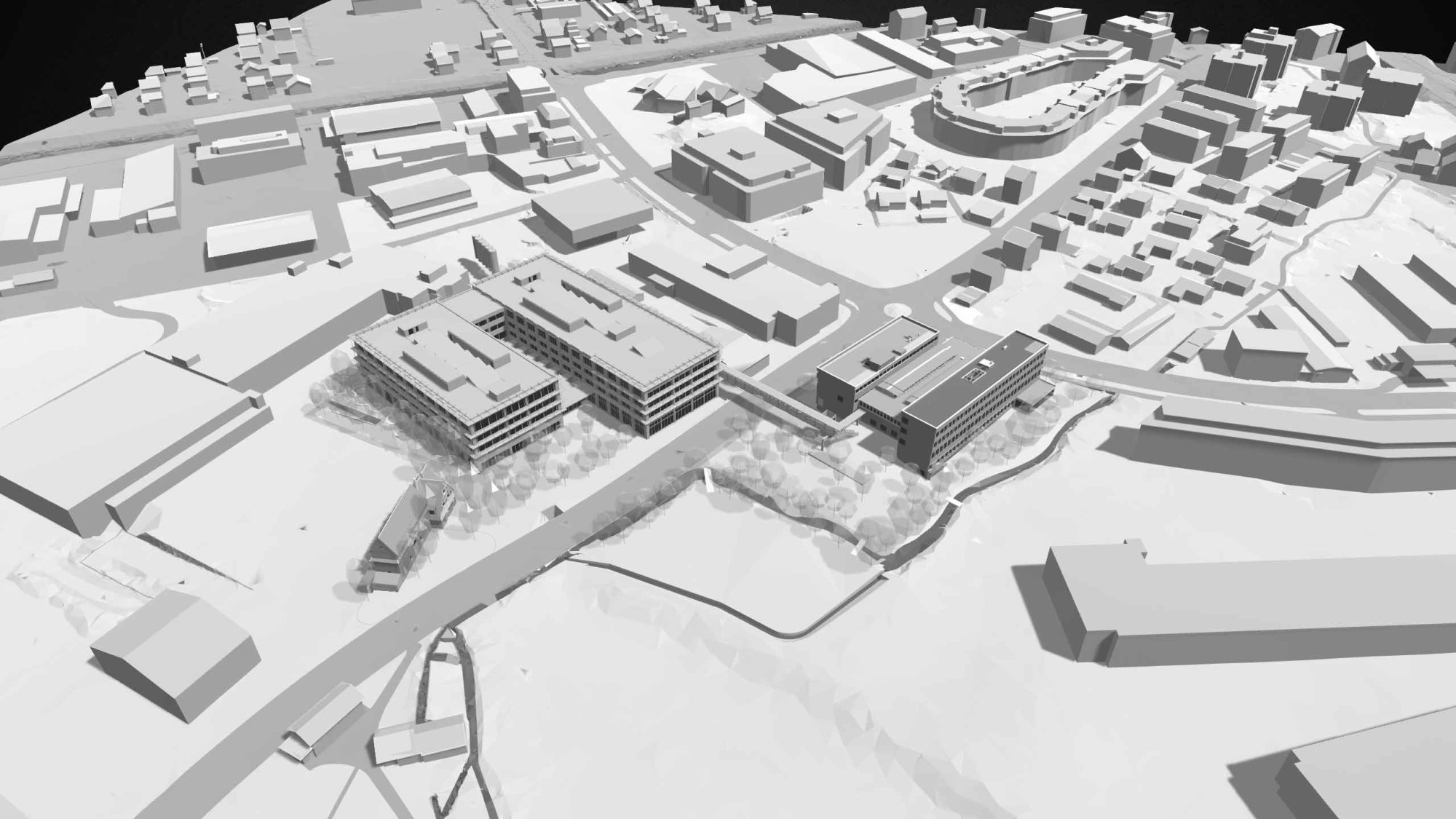 3D-Modell Partenaris Fachhochschulzentrum Graubünden