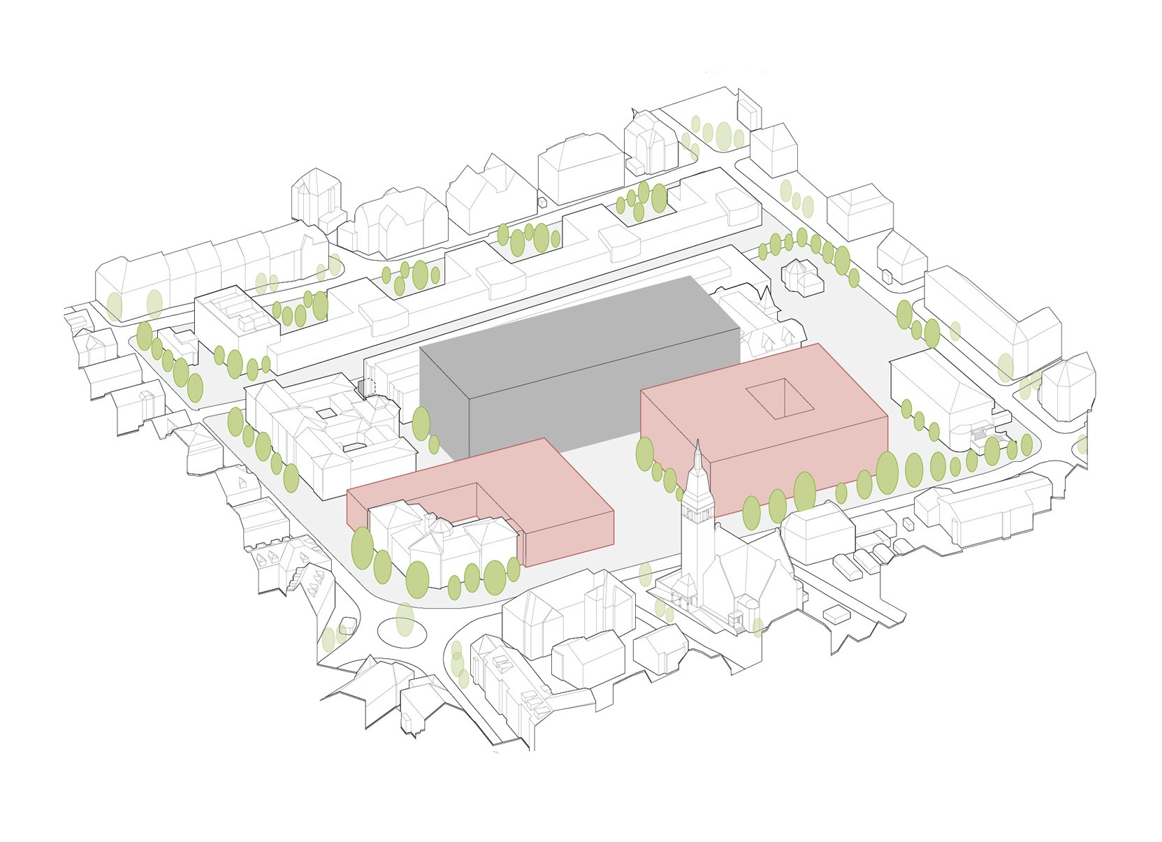 Visualisierung städtebauliche Gesamtsicht Muesmatt–Areal Uni Bern