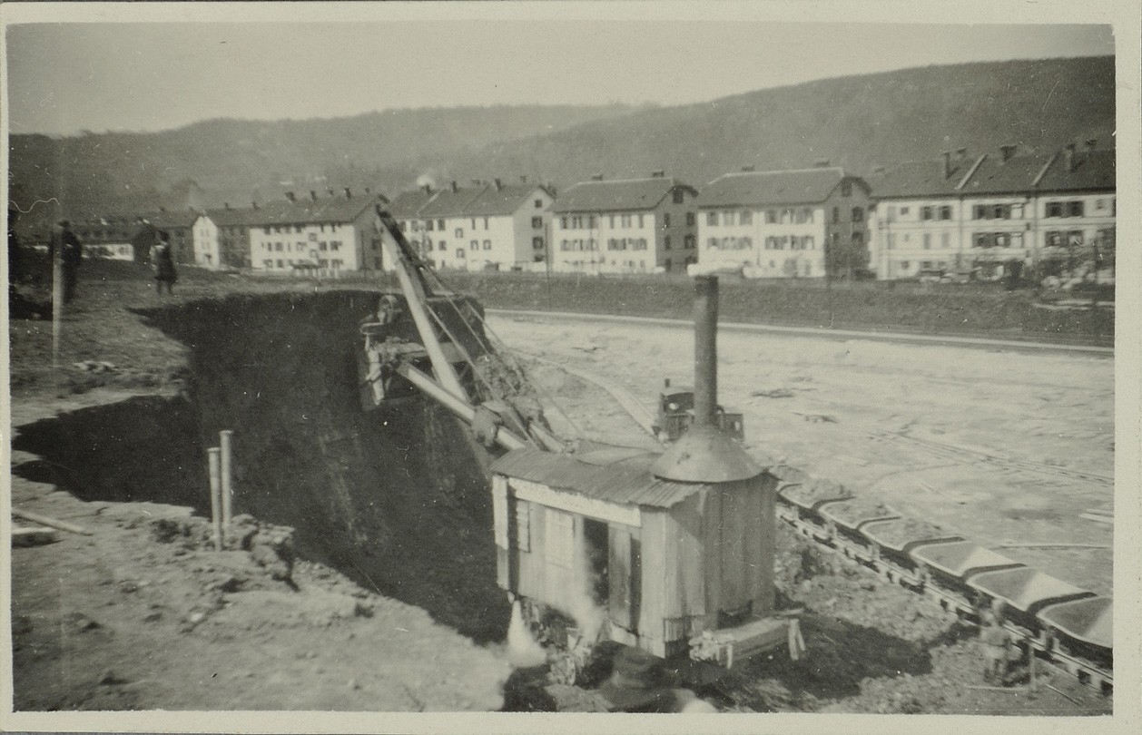 Hochlöffel-Seilzugbagger Erweiterung Güterbahnhof Winterthur-Töss 1924