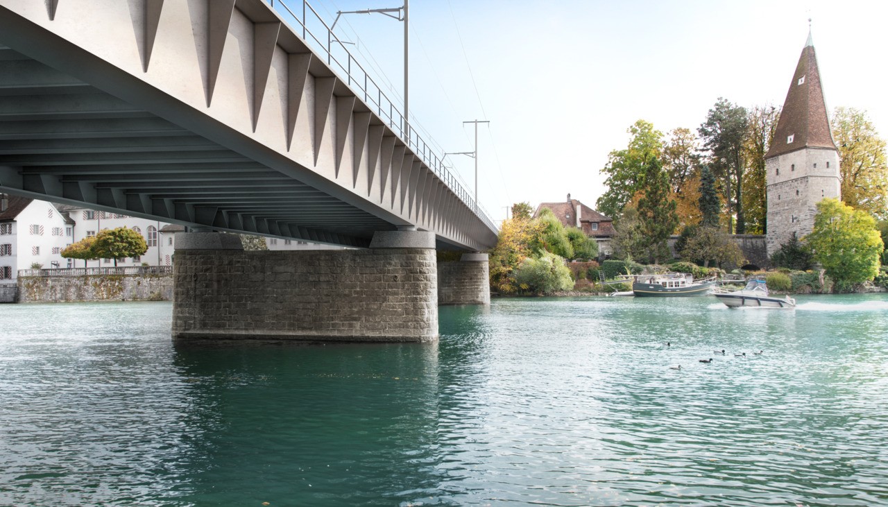 Visualisierung der neuen Aarebrücke
