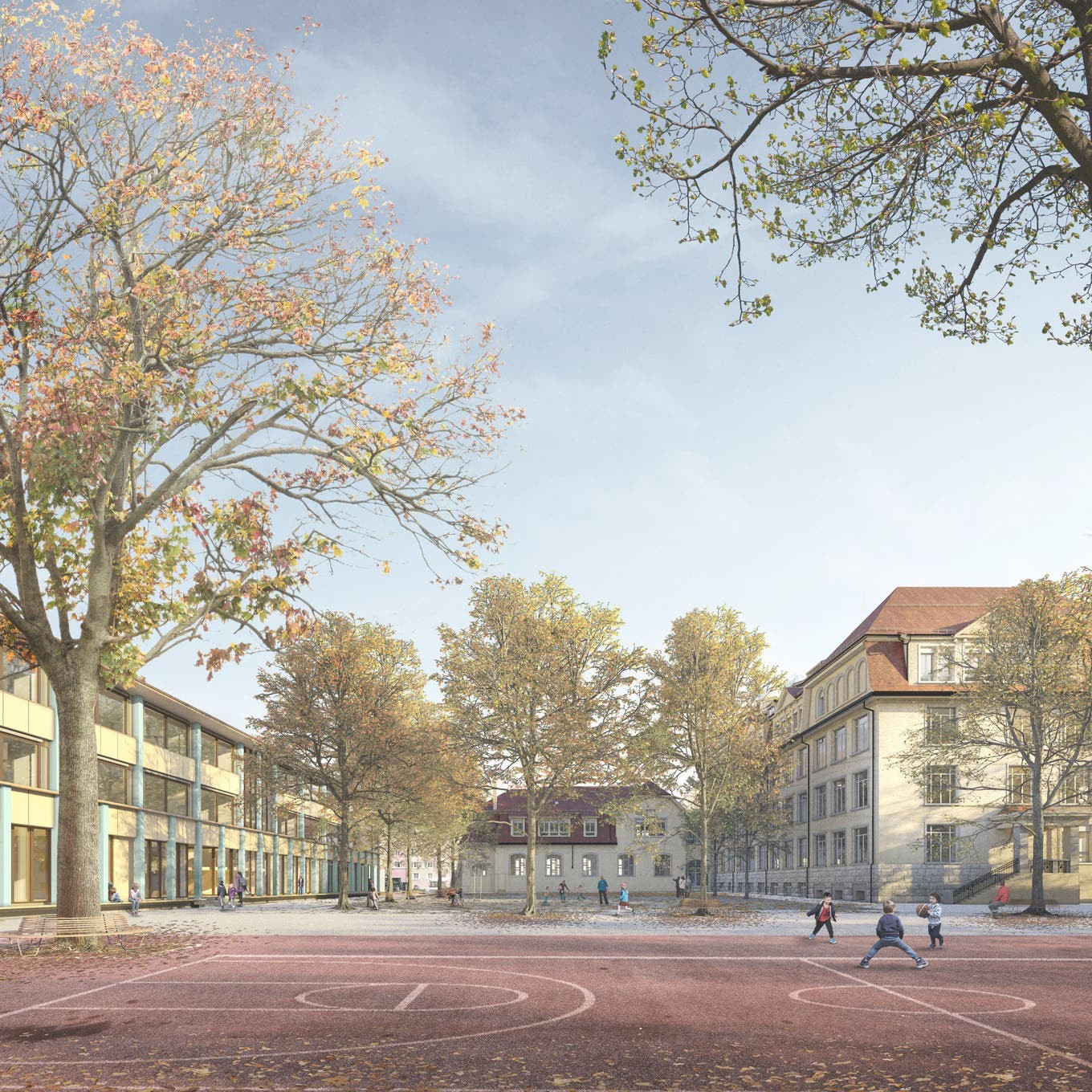 Visualisierung Sanierung Erweiterung Schule Moosmatt in Stadt Luzern