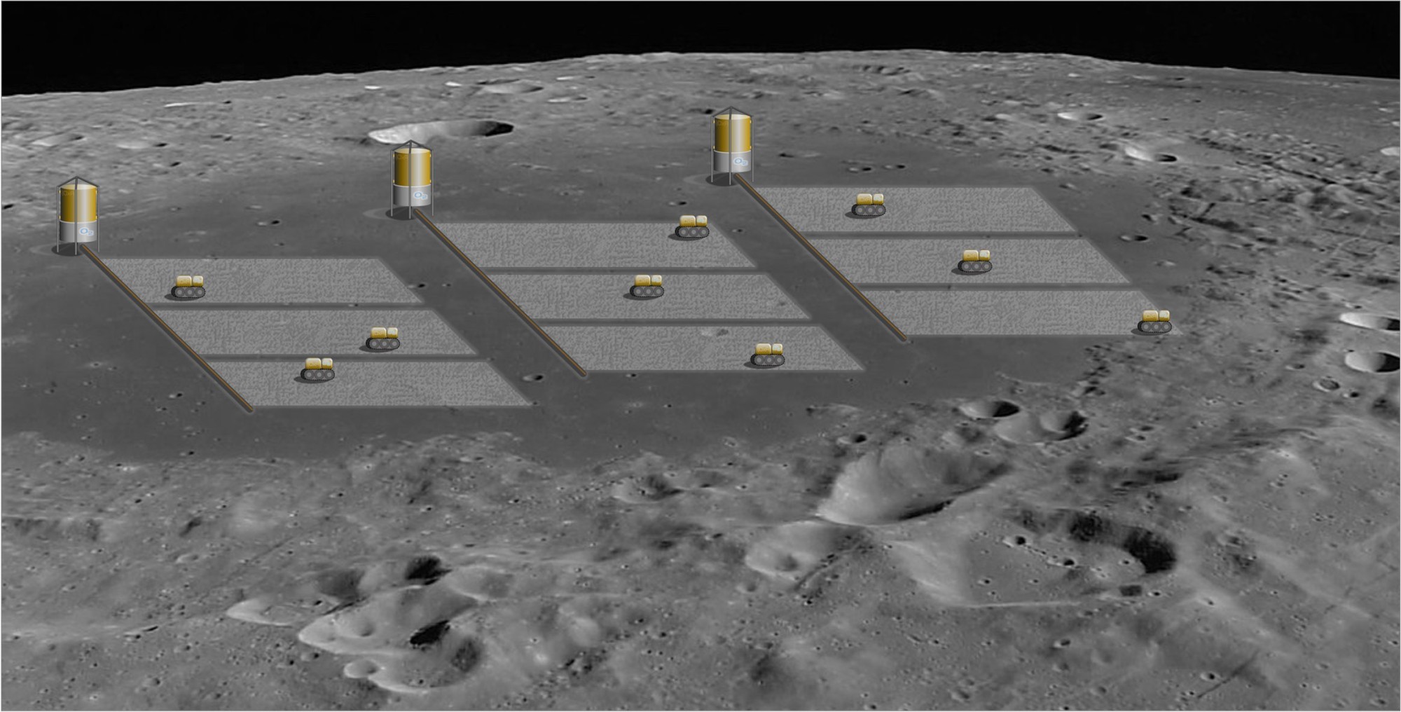 Visualisierung Anlage Sauerstoffgewinnung Mond Mars