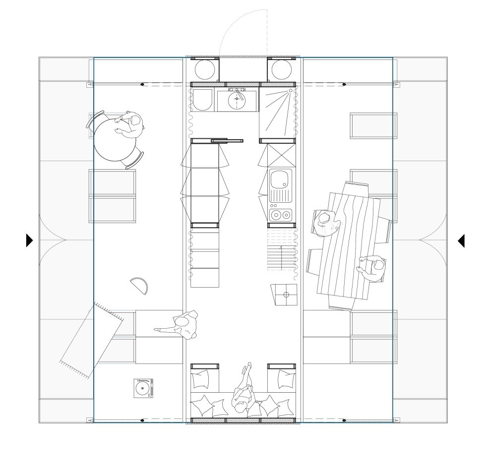 Grundriss Ausklappbares Tiny House Atelier Fasea