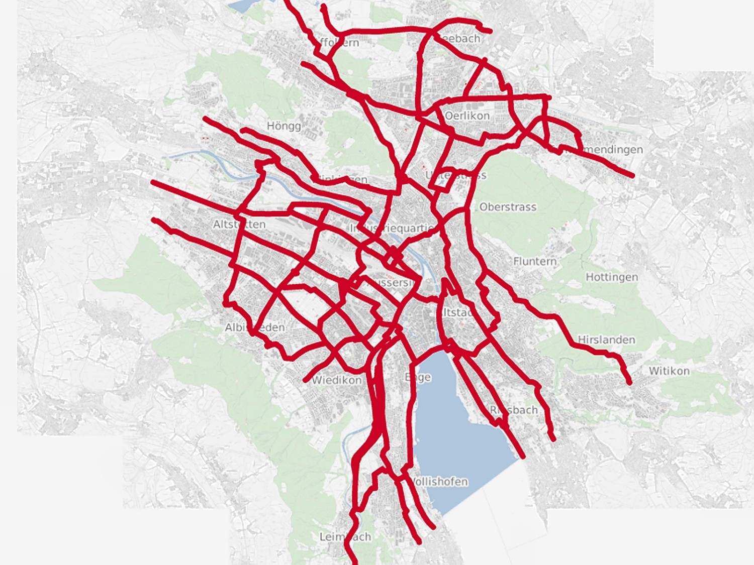 Verkehr Bauregion Zürich und Aargau Velovorzugsrouten