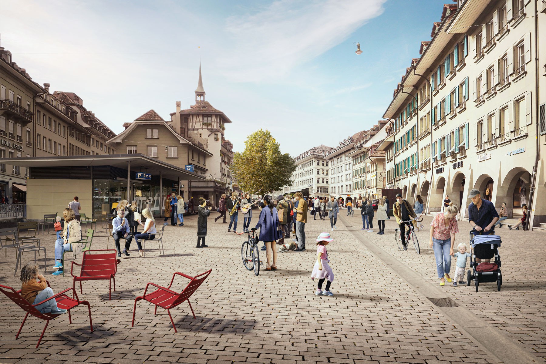 Visualisierung Umgestaltung Waisenhausplatz Stadt Bern