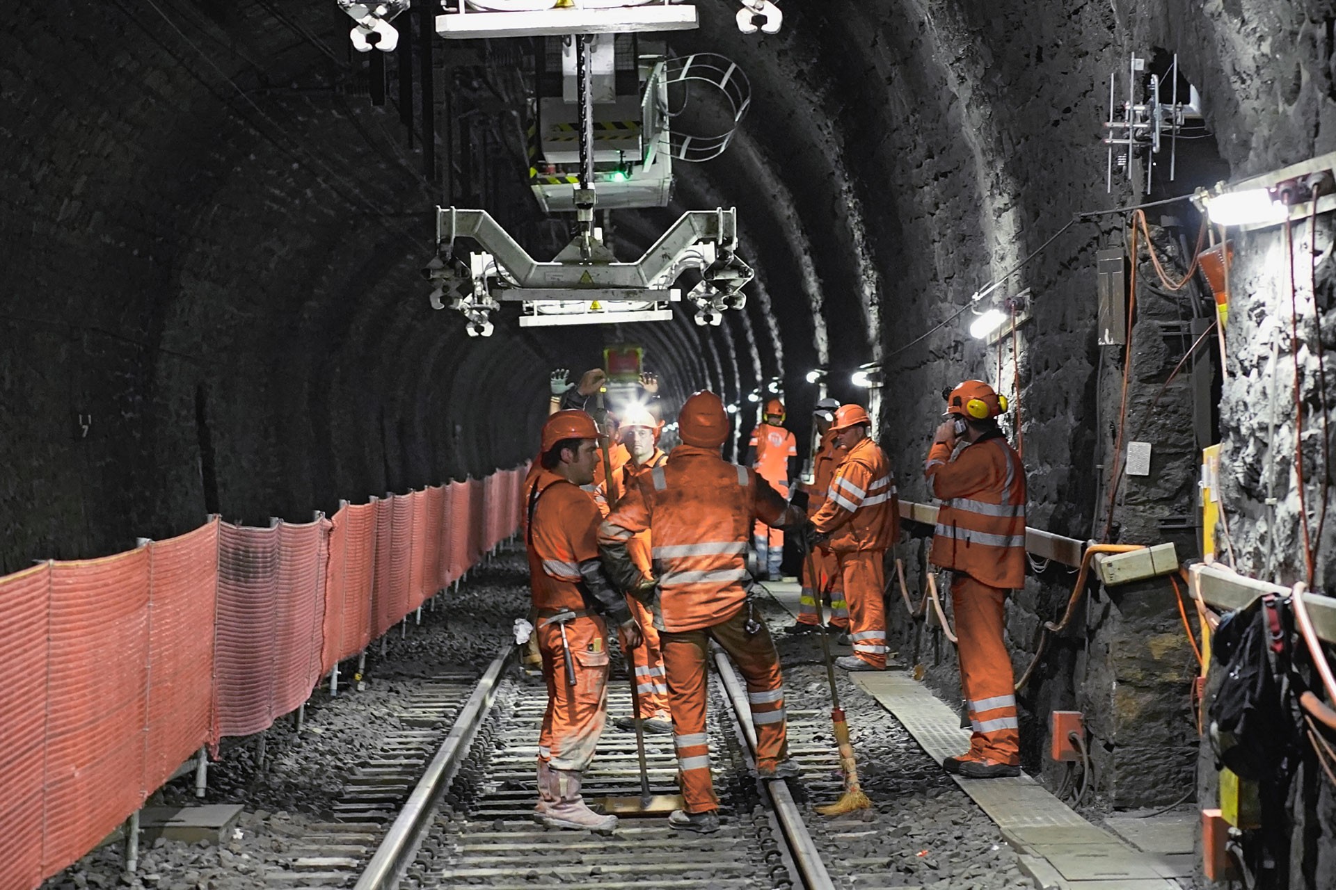 Bauarbeiten im Lötschberg-Scheiteltunnel von Sommer 2019