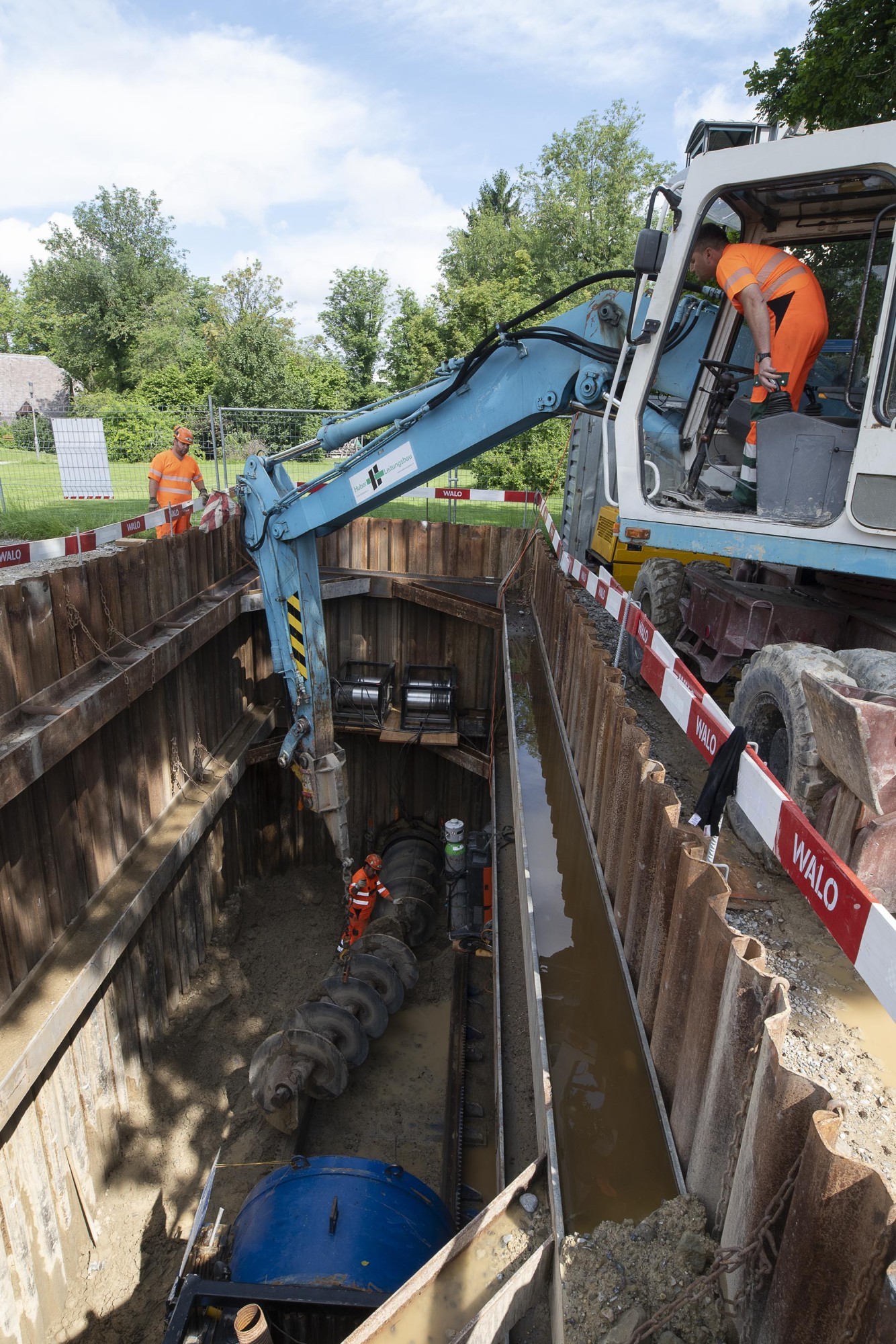 Wasserleitungsverlegung Pumpwerk Schindlerpark und Strickhof