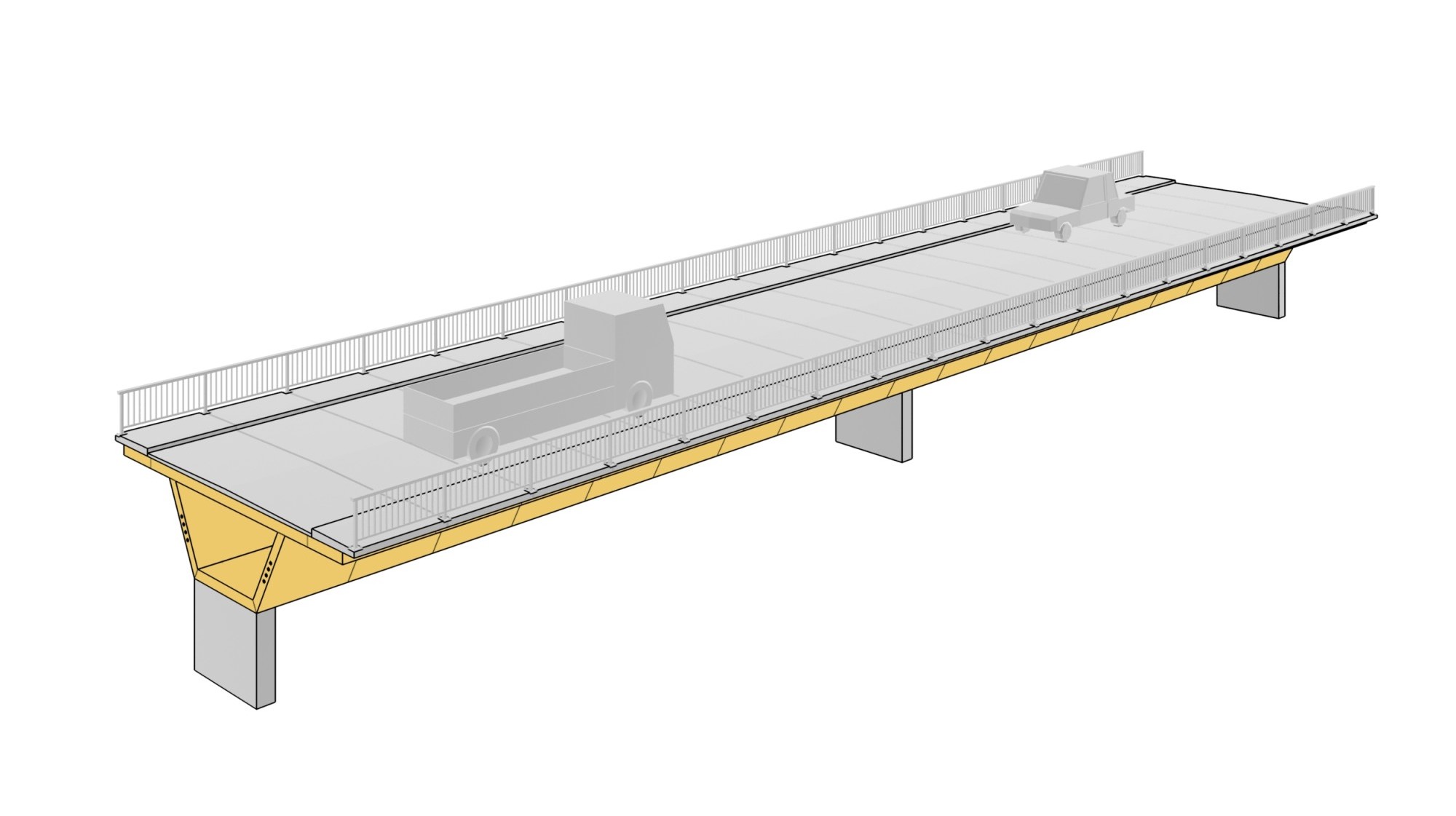 Visualisierung Schwerlastbrücke aus Holz