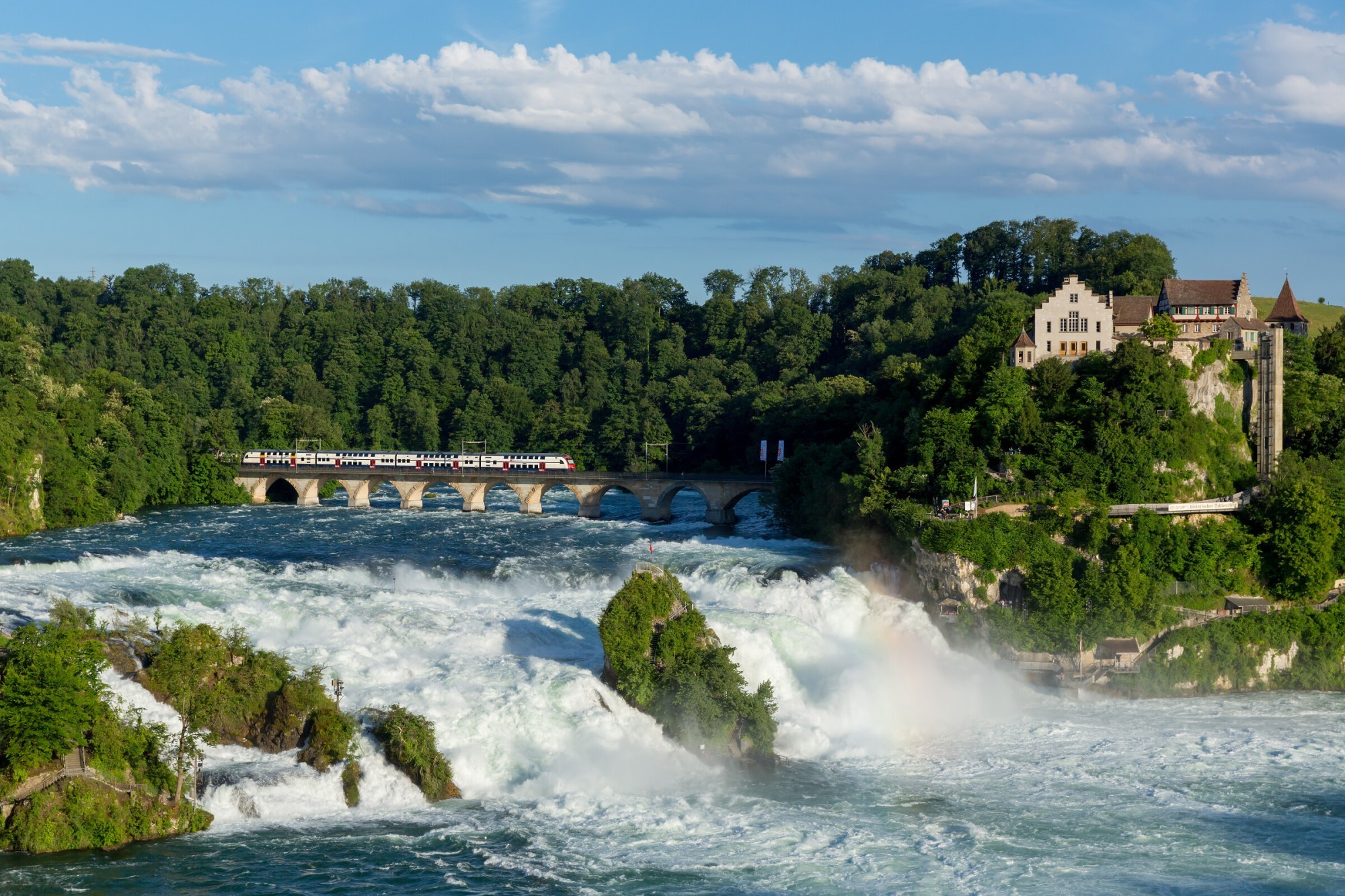 Rheinfall Schaffhausen SBB-Zug Schloss Laufen