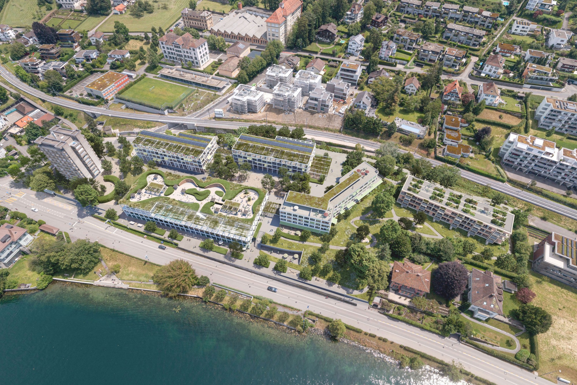 Visualisierung Süd-See Zug Kantonspital-Areal