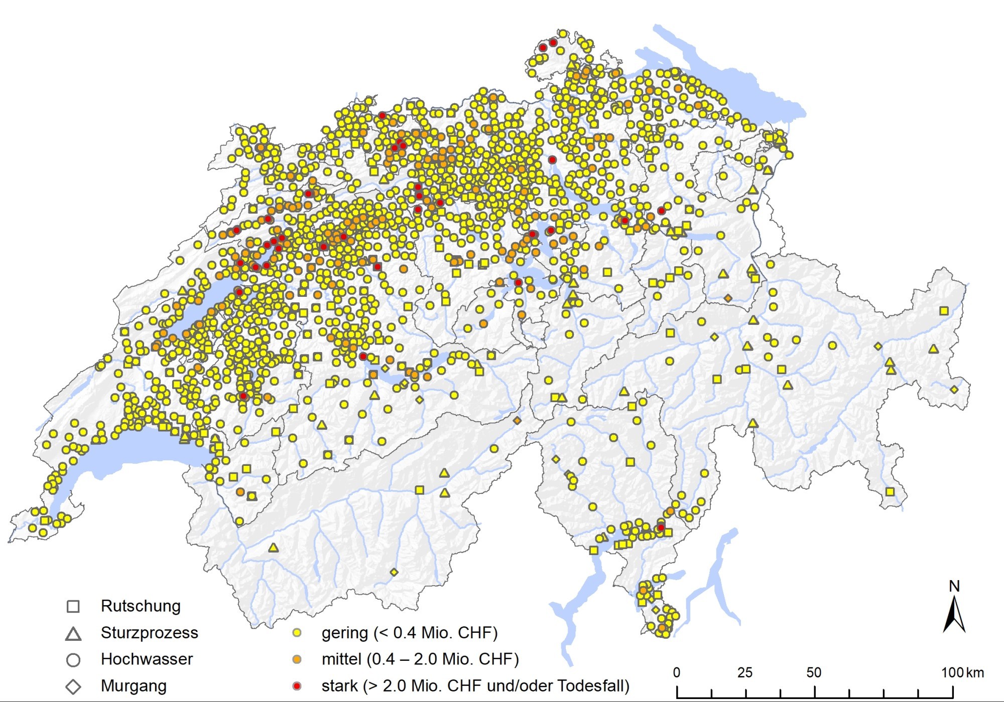 Karte Unwetter Schweiz 2021