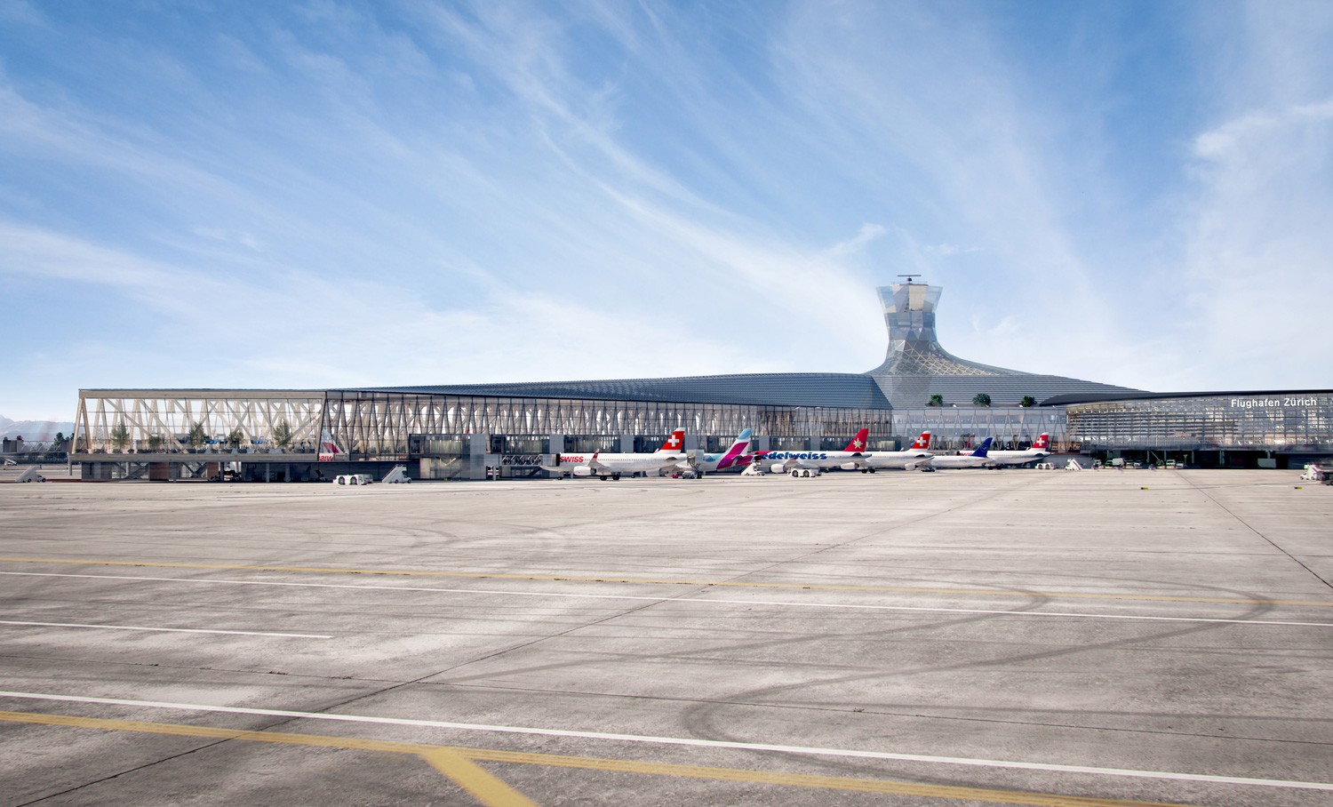 Visualisierung neues Dock A Flughafen Zürich