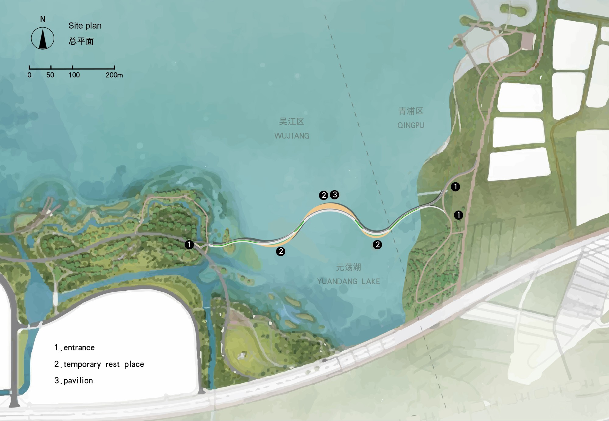 Yuandang-Fussgängerbrücke (Plan)