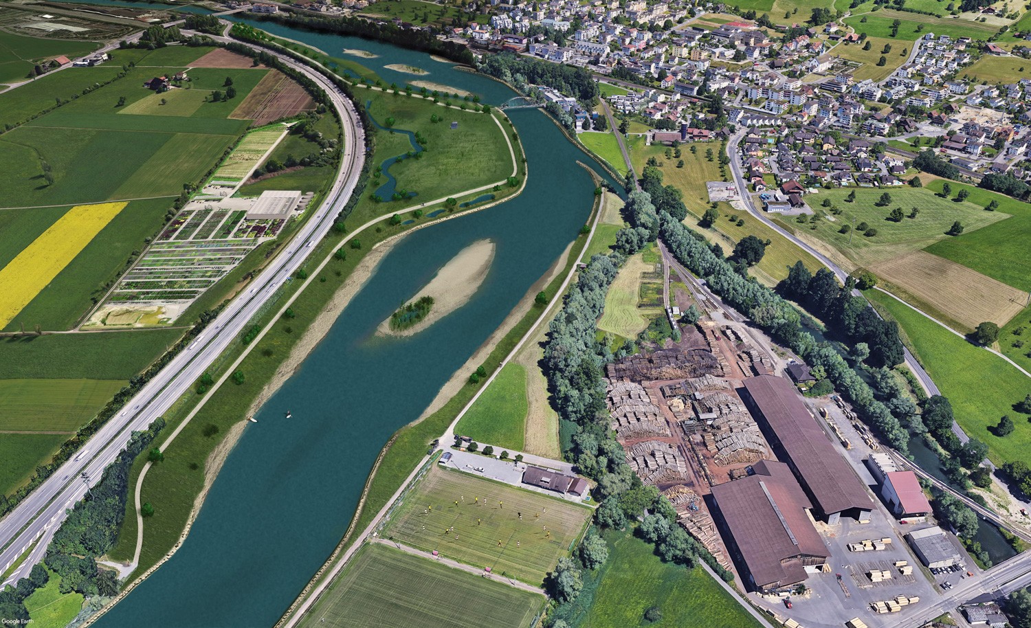 Visualisierung Hochwasserschutz Reuss Luzern Studeschache