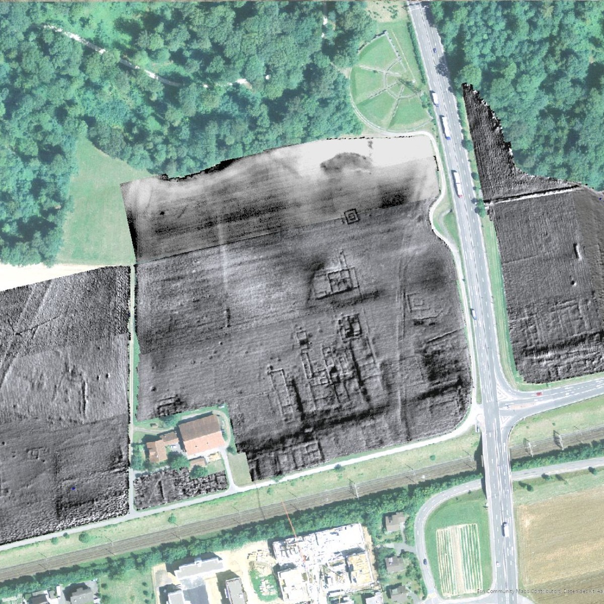 Geophysikalische Messungen römische Siedlung Lindfeld Lenzburg