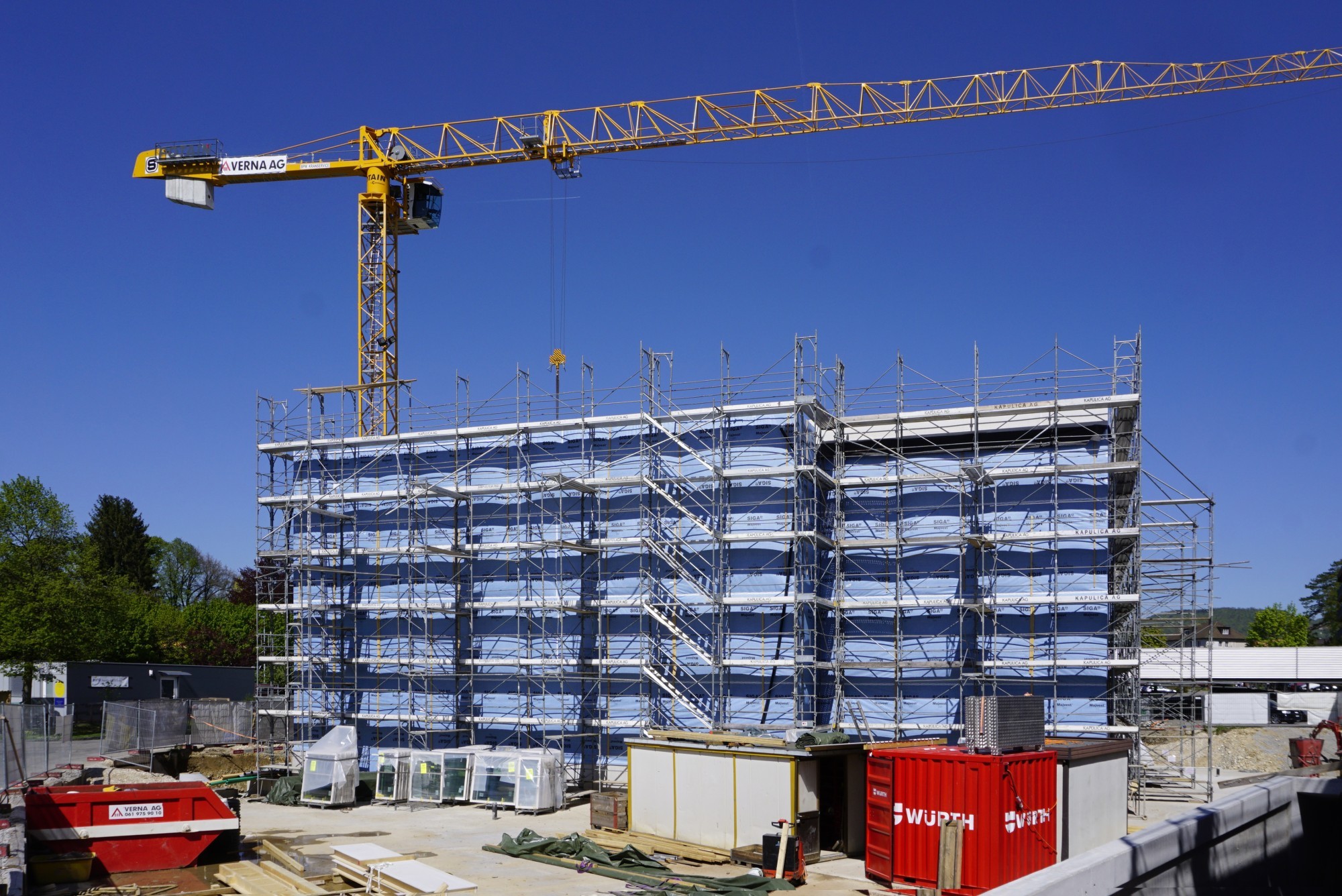 Baustelle in Gelterkinden, Hybridbauweise