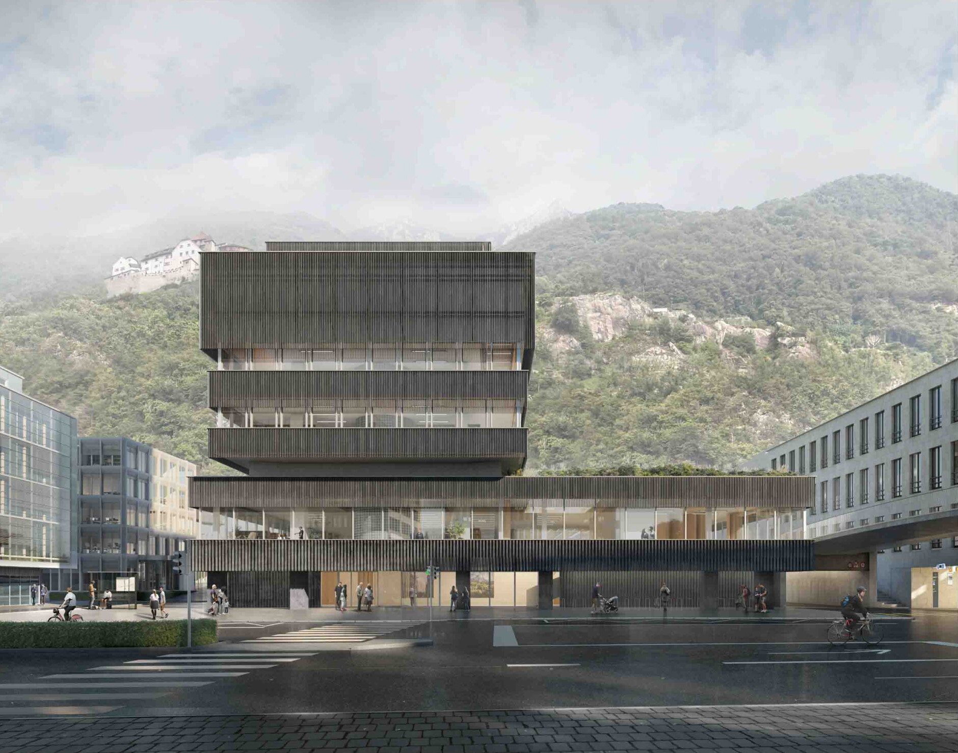 Visualisierung neue Landesbibliothek Liechtenstein in Vaduz