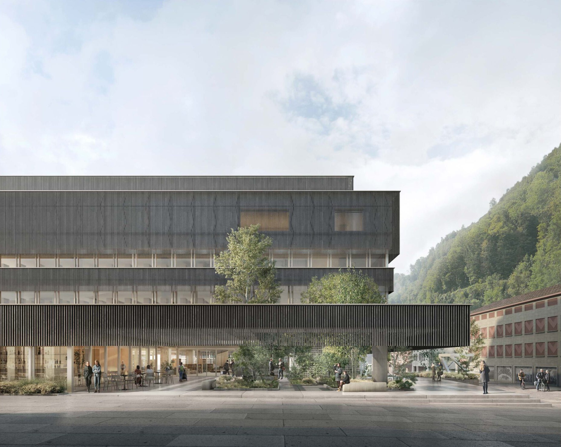 Visualisierung neue Landesbibliothek Liechtenstein in Vaduz
