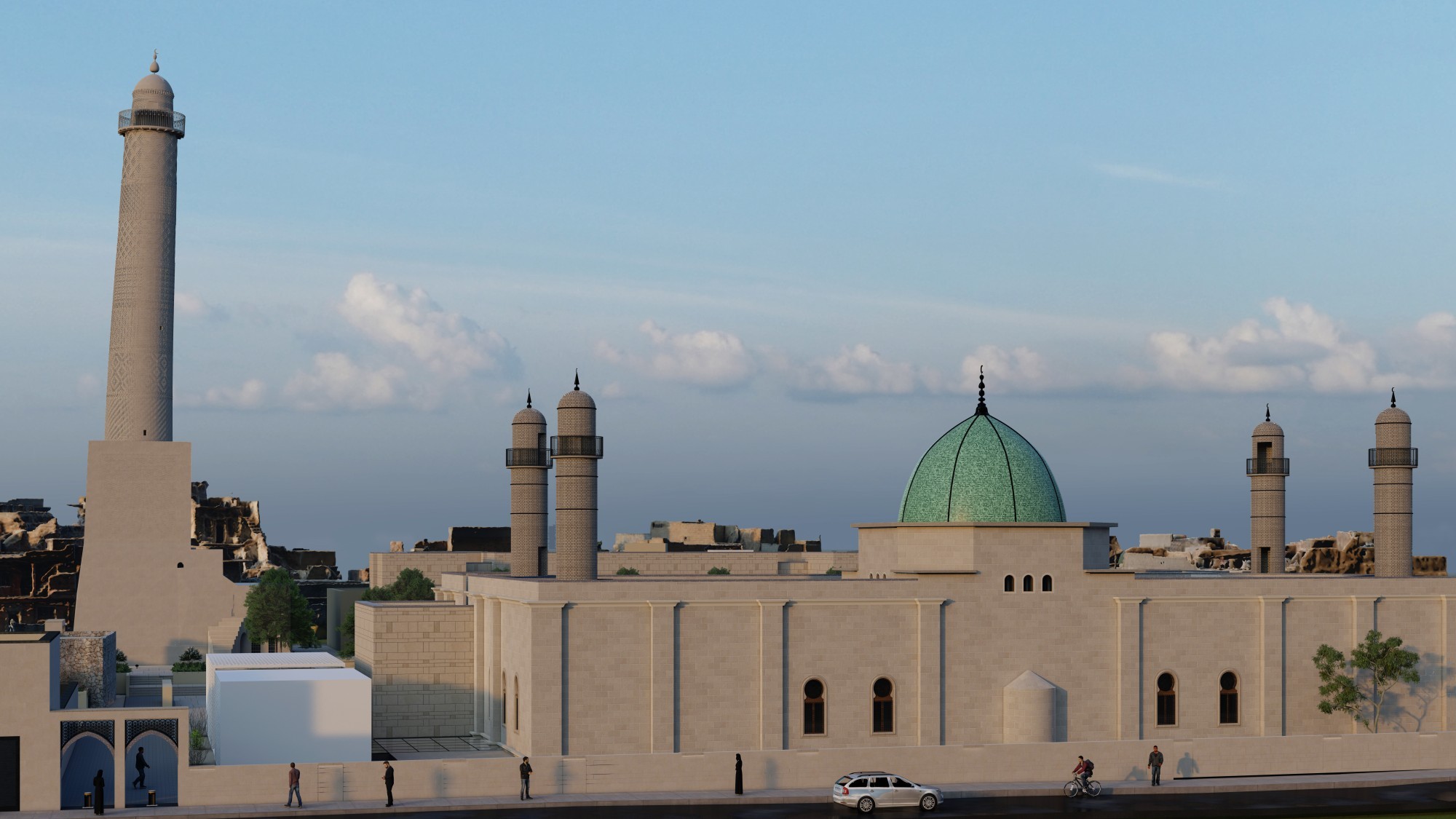 An-Nuri-Moschee, Aussen (Visualisierung) ADD Architects