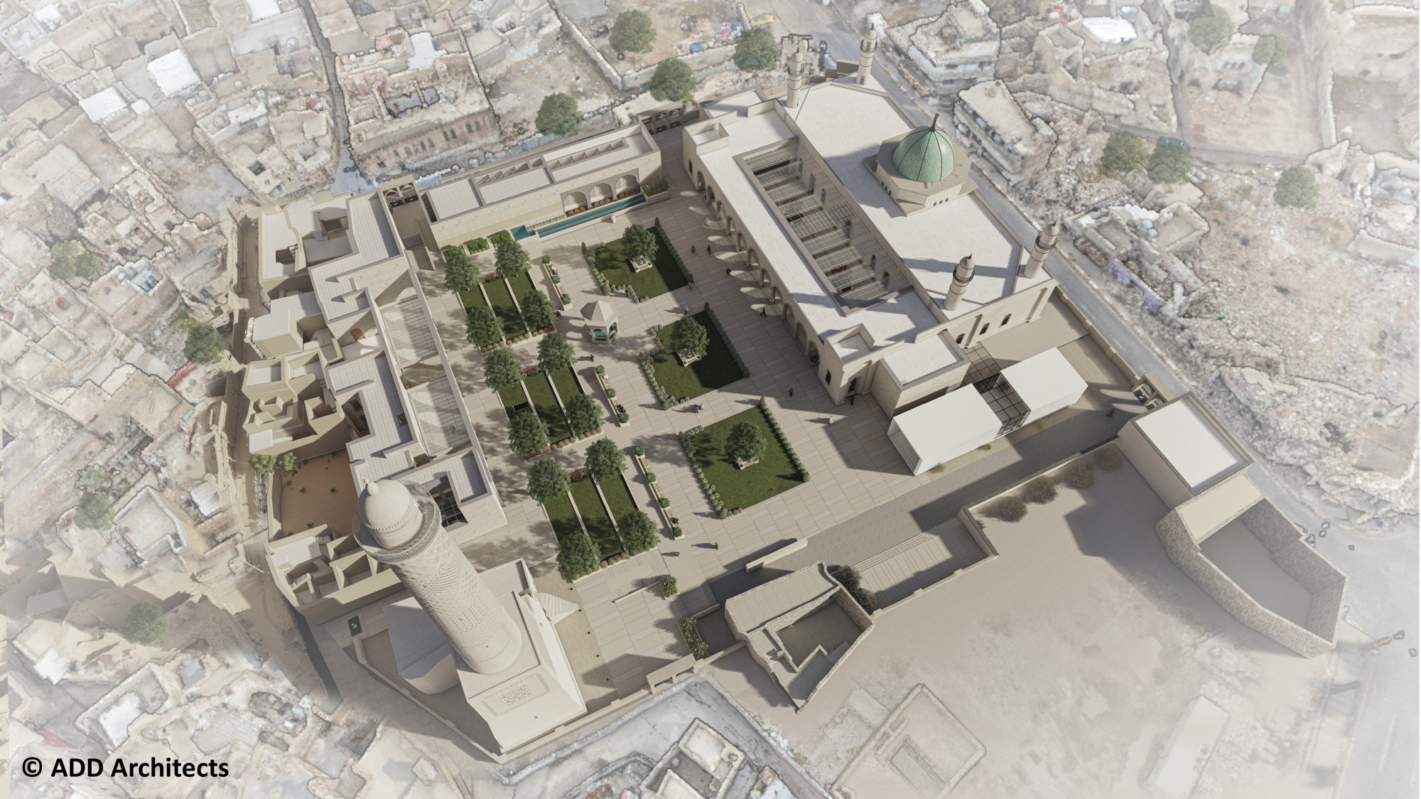 An-Nuri-Moschee von oben  (Visualisierung)