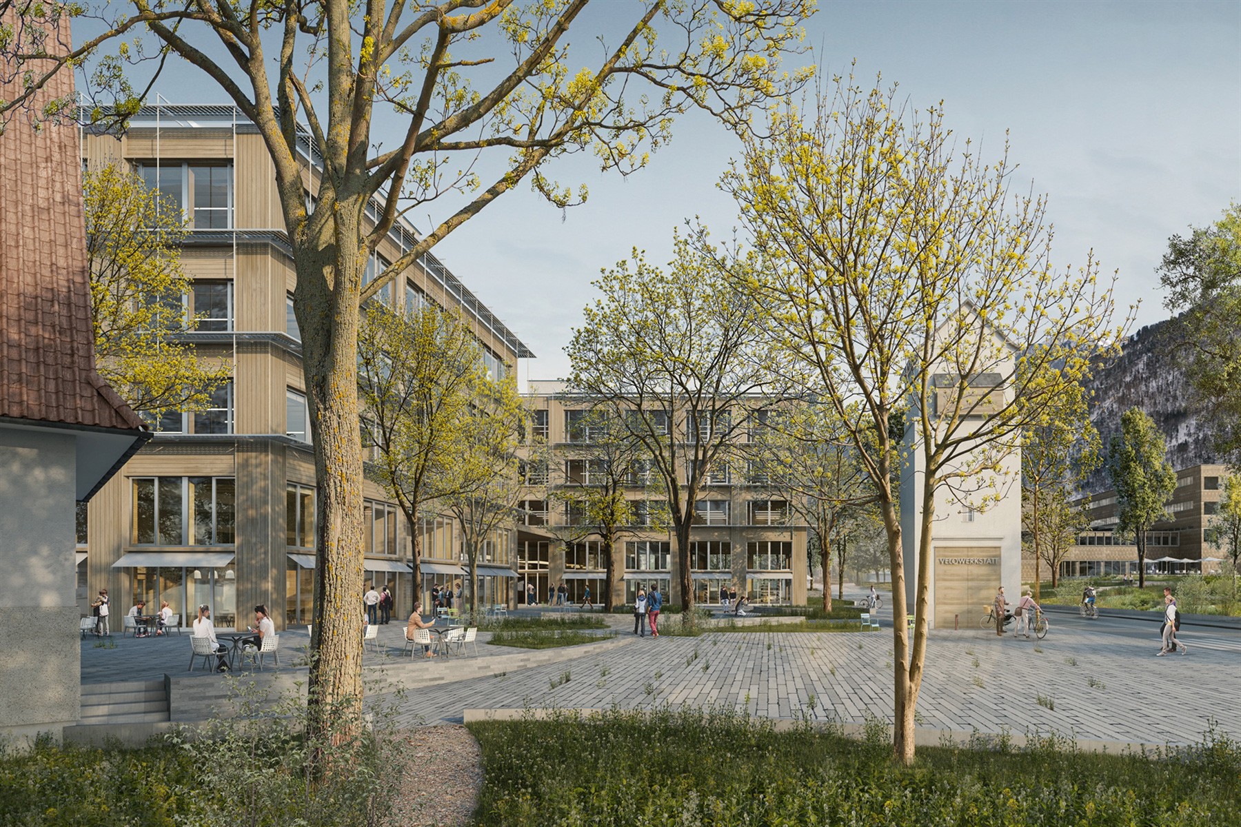 Visualisierung Neubau Hauptgebäude Fachhochschule Graubünden