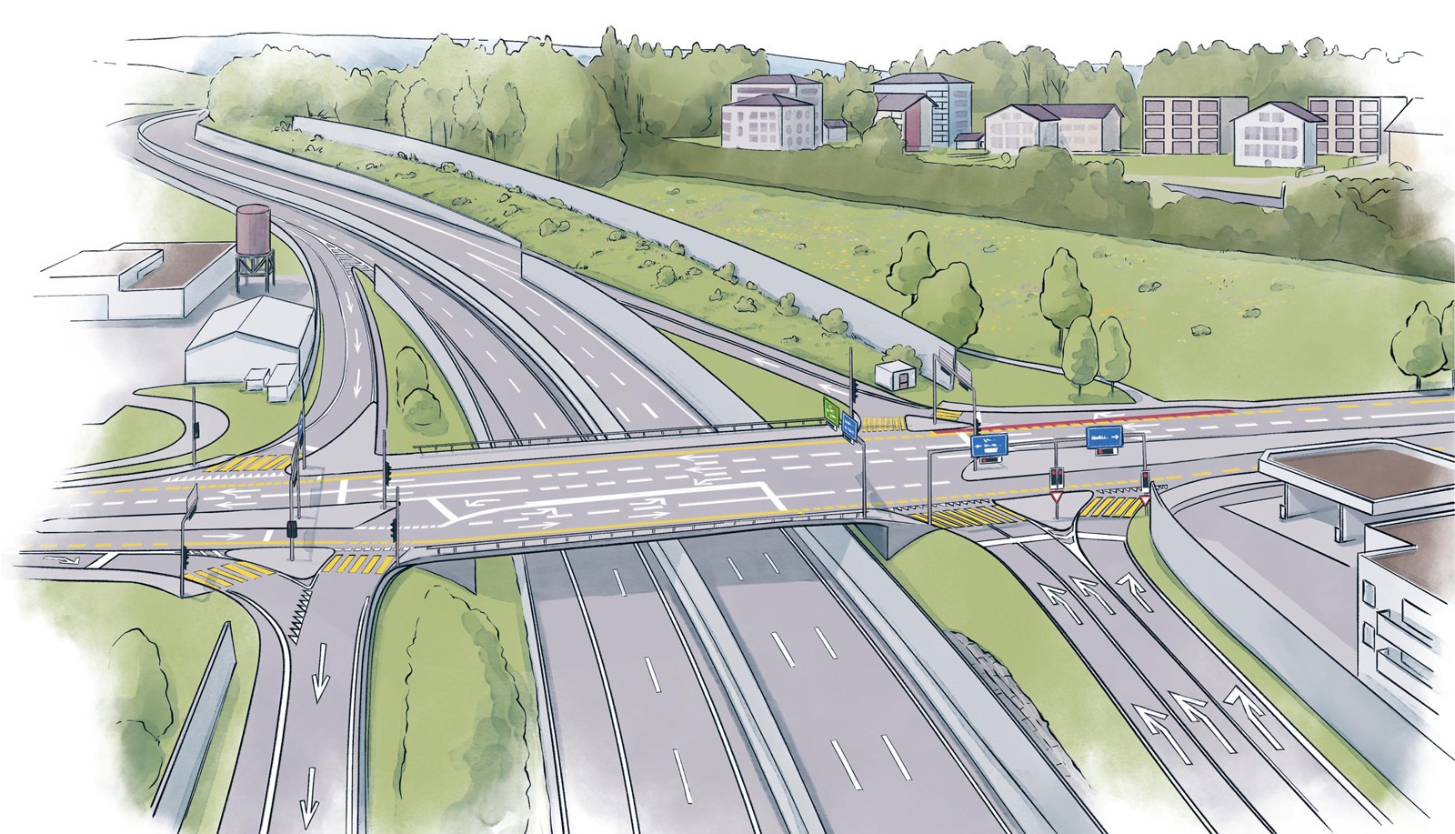 A2 Anschluss Emmen Nord Richtung Basel