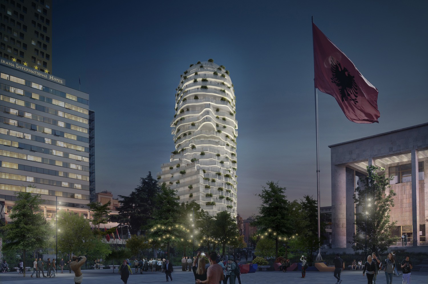 Visualisierung Tirana's Rock Albanien MVRDV