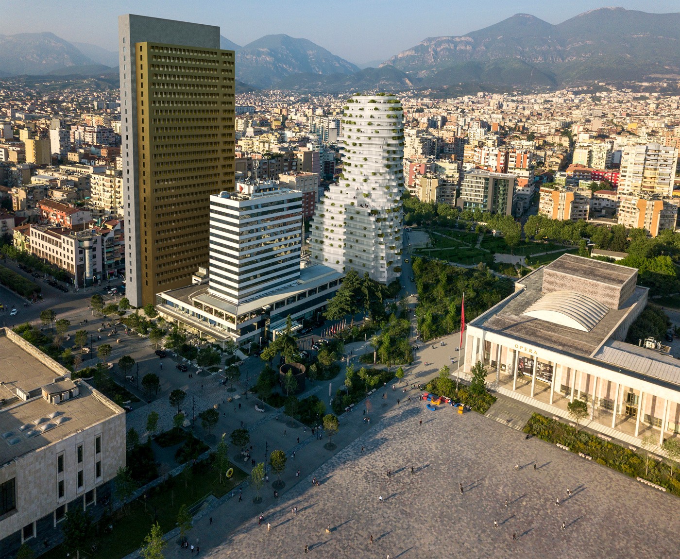 Visualisierung Tirana's Rock Albanien MVRDV