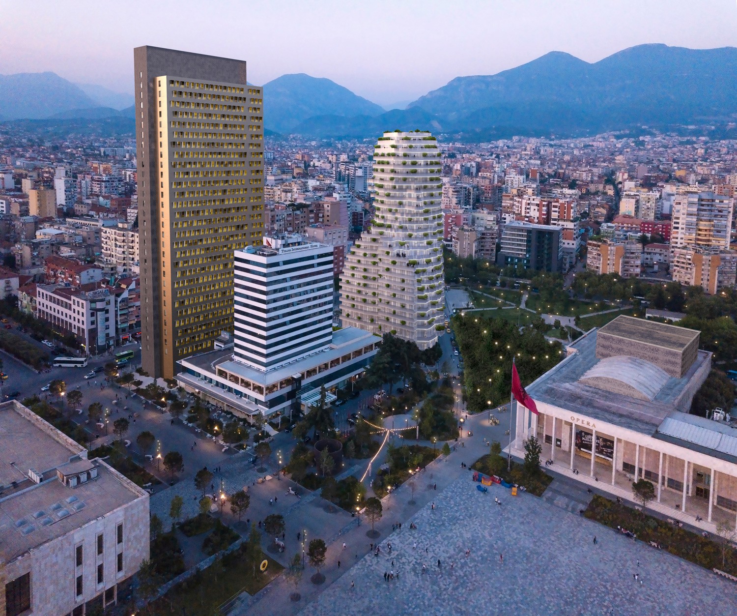 Visualisierung Tirana's Rock Albanien MVRDV