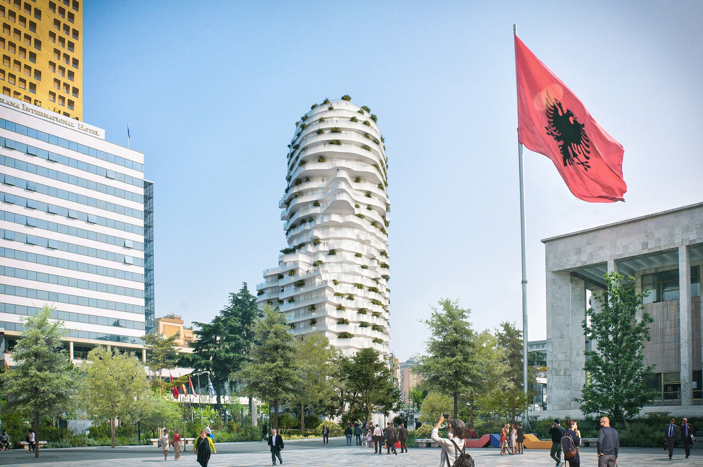 Visualisierung Tirana's Rock Albanien MVRDV