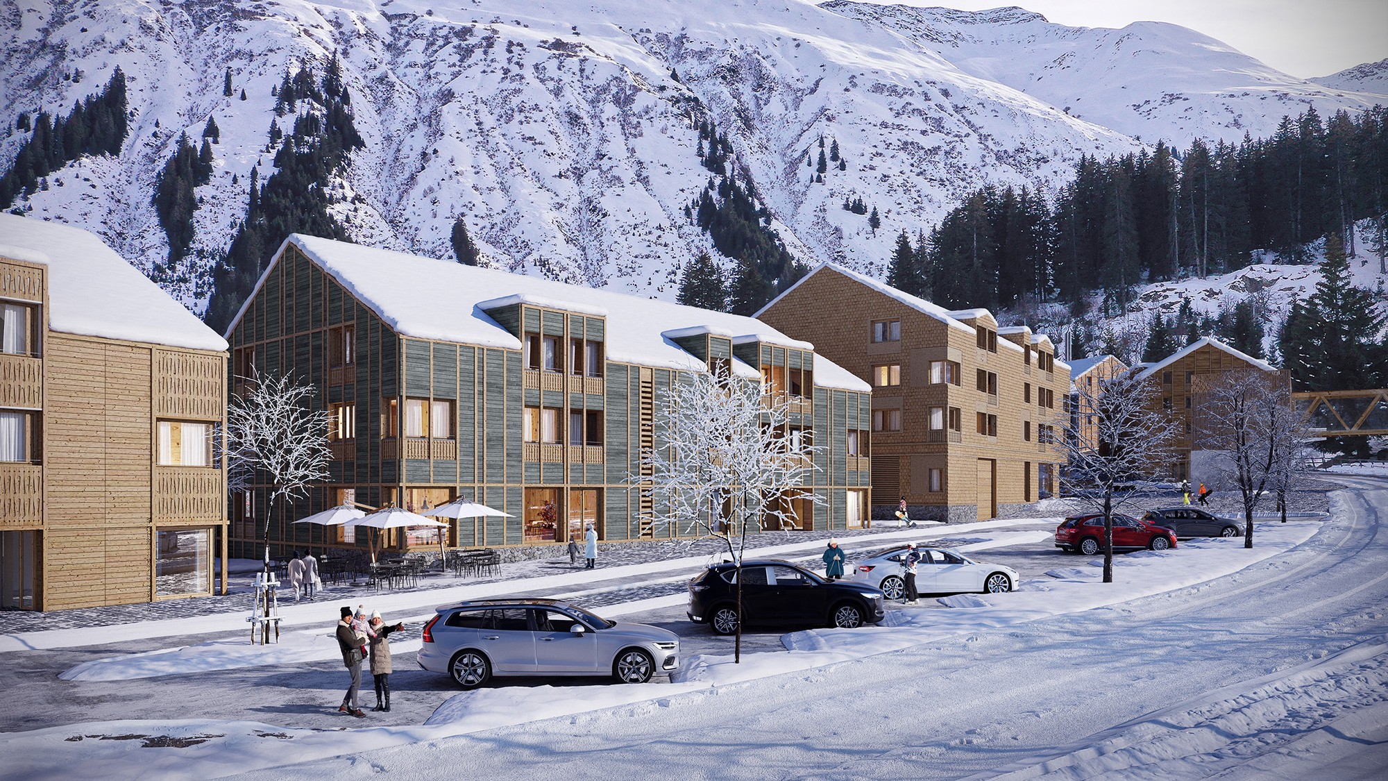 Visualisierung Resort Dieni Sedrun Andermatt Swiss Alps