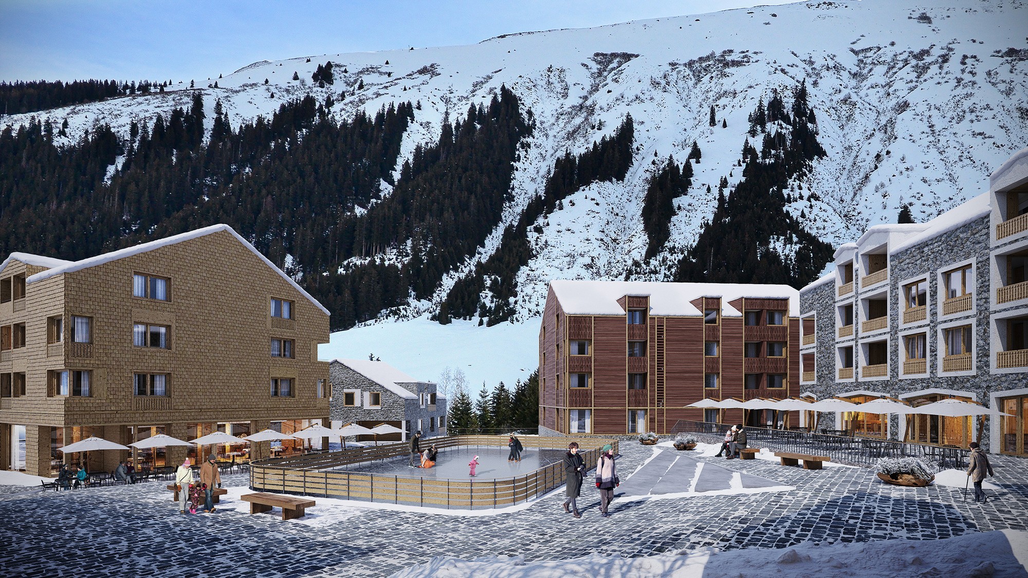 Visualisierung Resort Dieni Sedrun Andermatt Swiss Alps