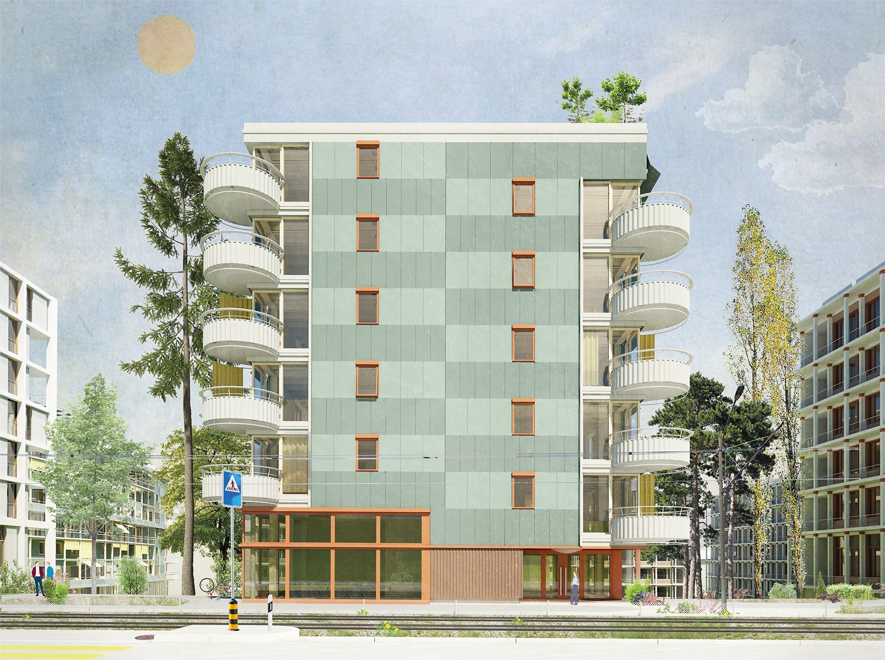 Visualisierung neue SEW-Wohnsiedlung in Zürich-Schwamendingen