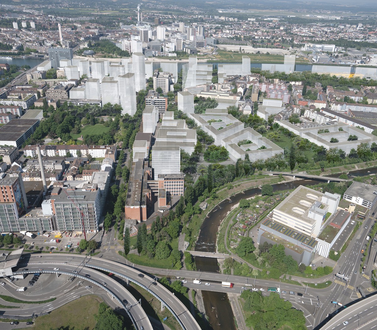 Visualisierung Luftbild Maurerstrasse Klybeck Plus Basel-Stadt