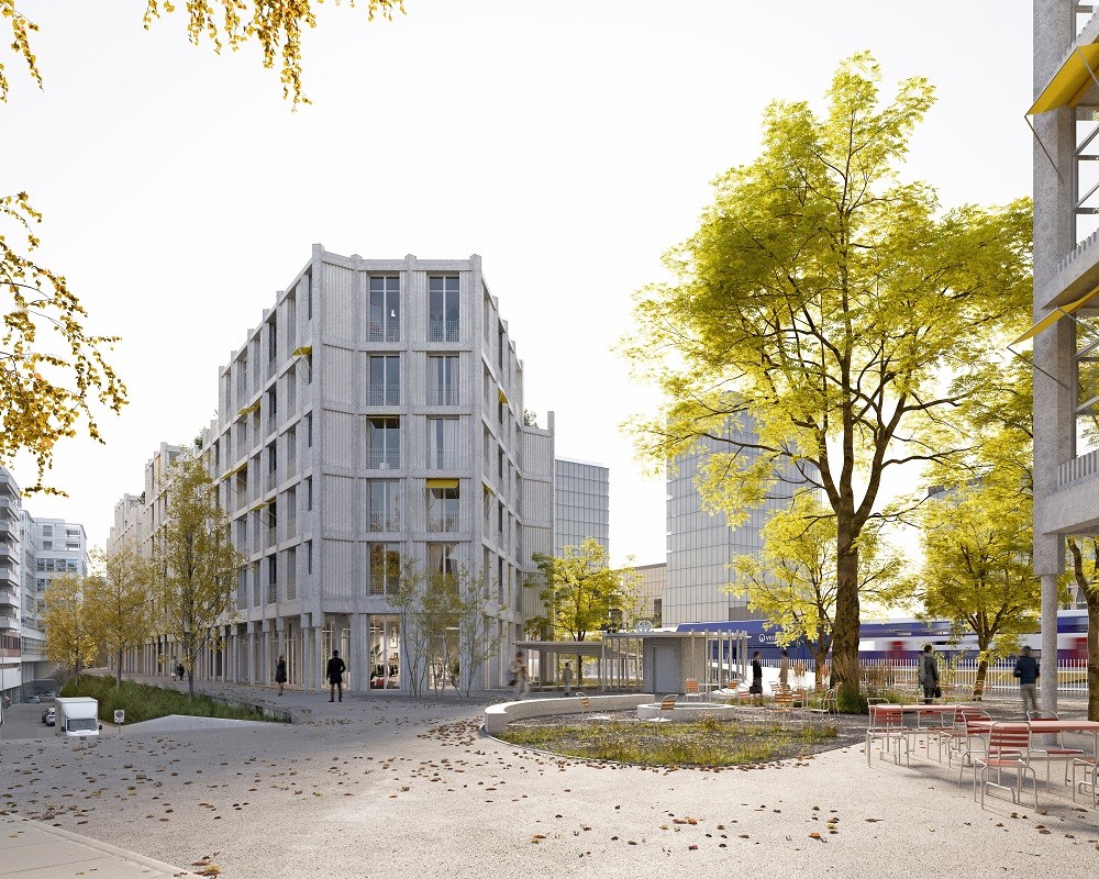 Visualisierung SBB-Quartier auf Kirchloh-Areal in Zug