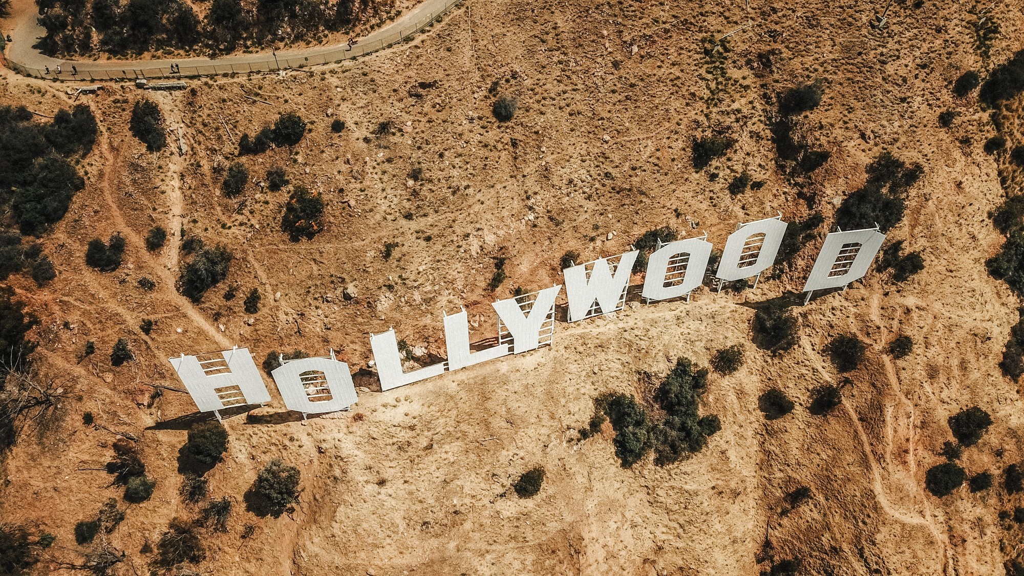 Hollywood-Schriftzug von oben