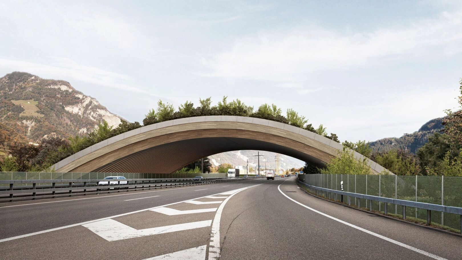 Visualisierung Wildtierbrücke Biberlichopf Glarus Nord