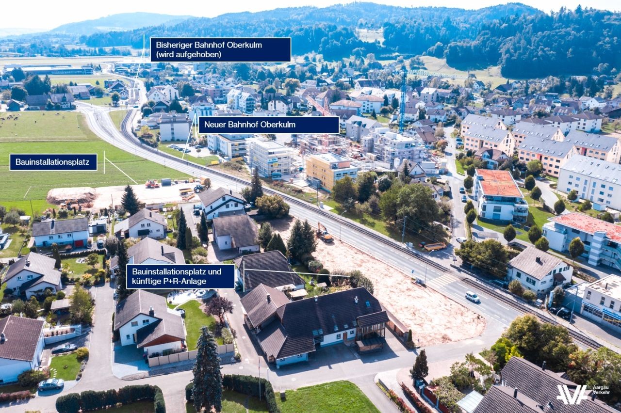 Visualisierung Projektübersicht neuer Bahnhof Oberkulm
