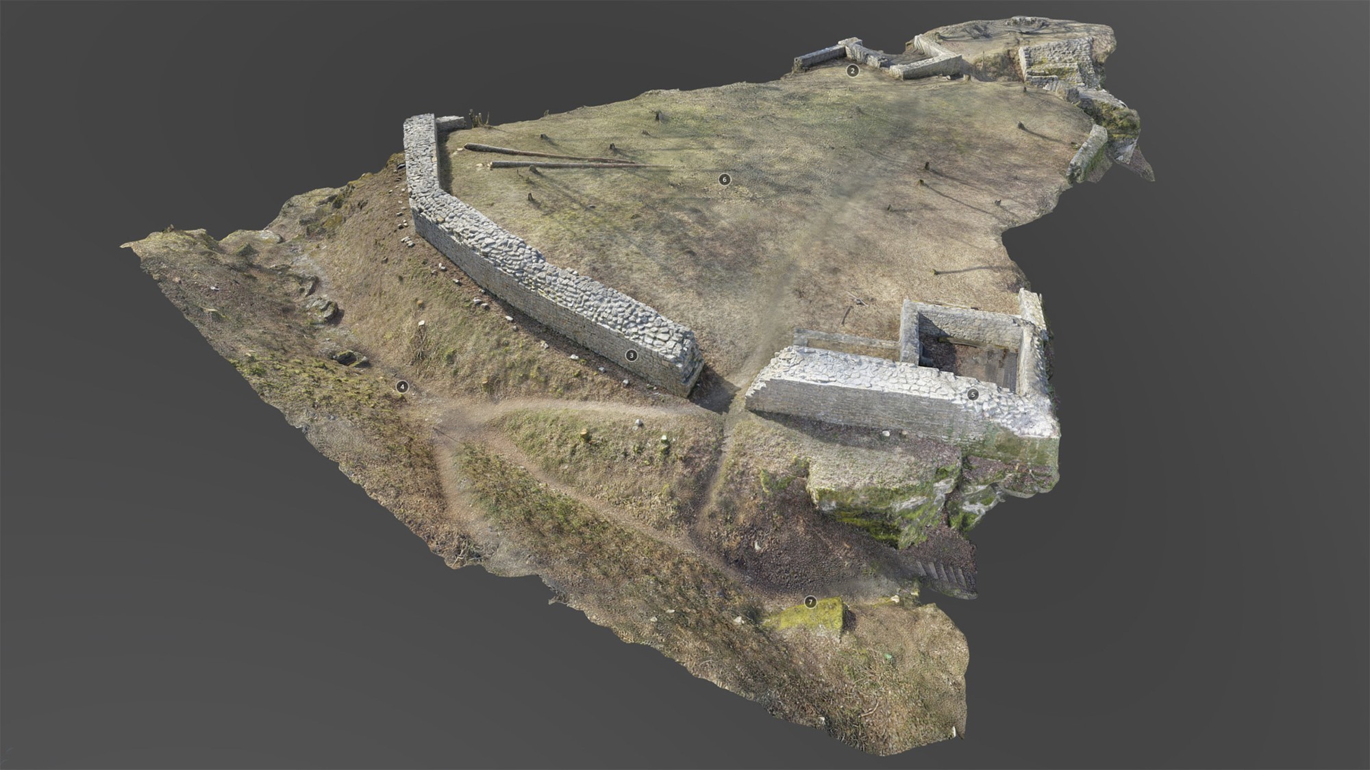 3D-Modell der restaurierten Burgruine