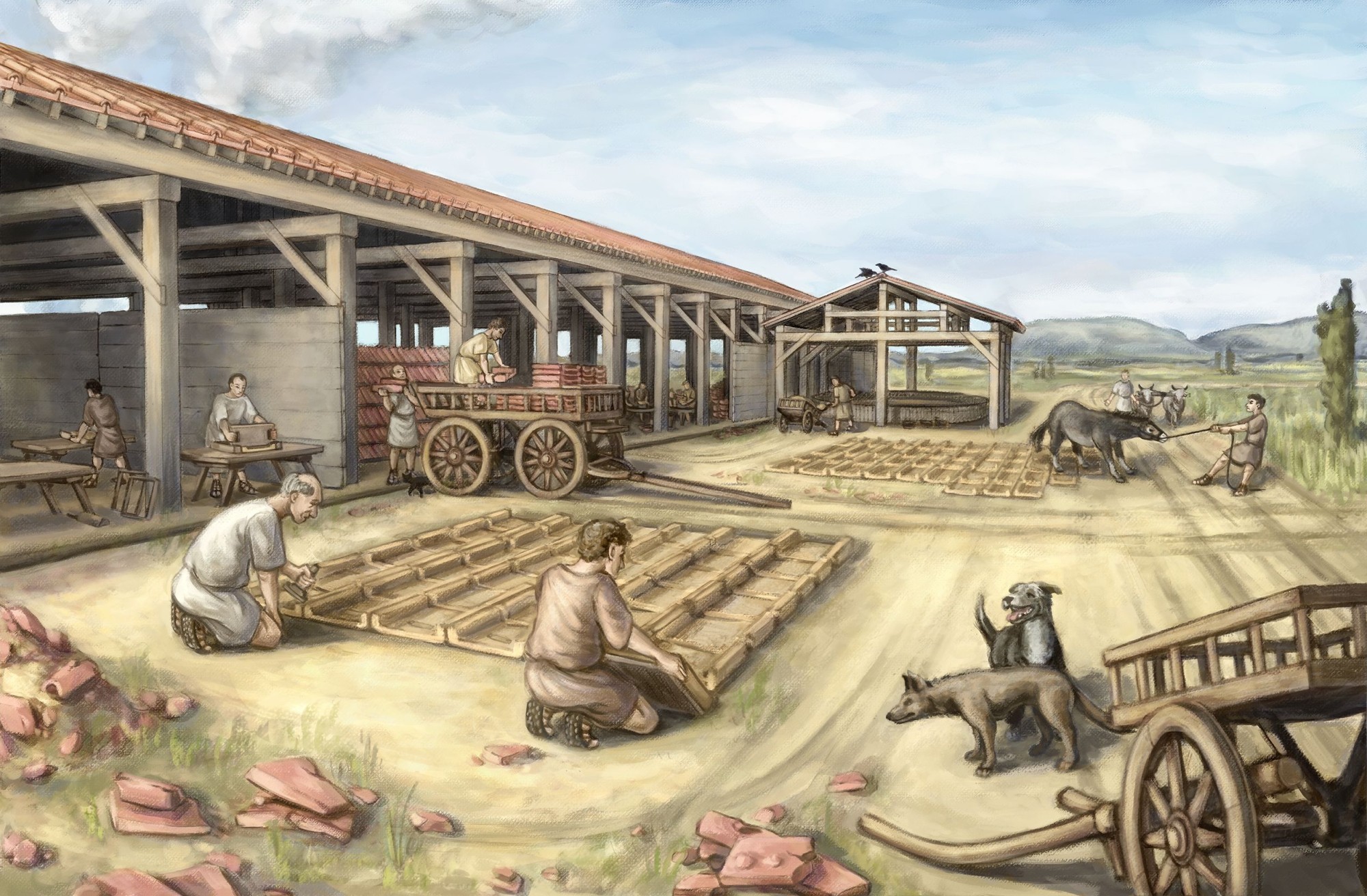 Illustration römische Ziegelproduktion Hunzenschwil-Rupperswil