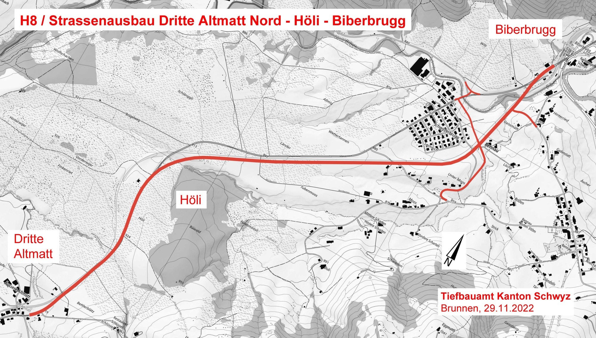 Grafik Ausbau Sanierung H8 Dritte Altmatt Nord Höli Biberbrugg