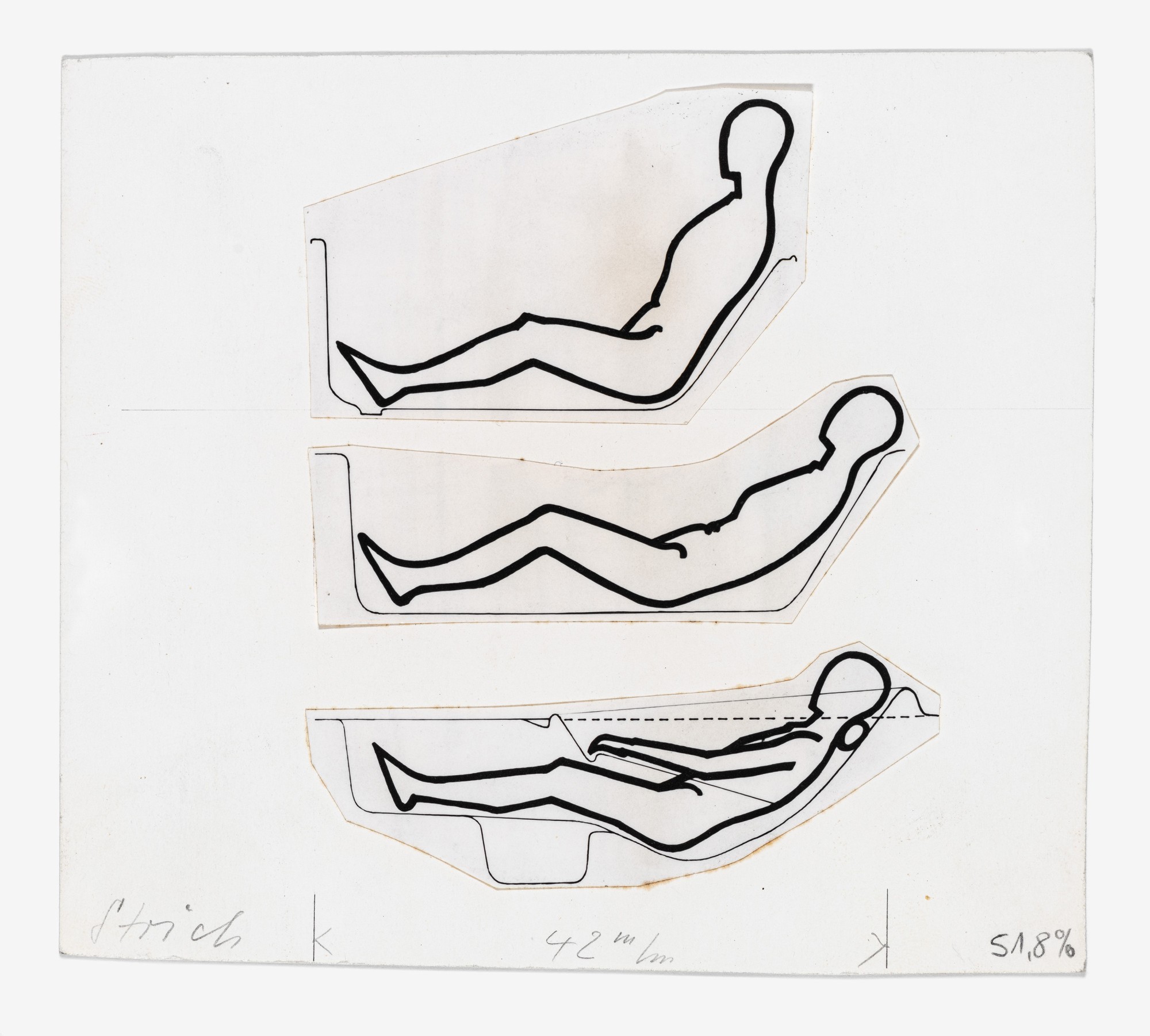 Willy Guhls Kreislaufwanne im Vergleich zu herkömmlichen Badewannen, 1956, Designsammlung, Museum für Gestaltung Zürich, Illustration: Willy Bärtschi