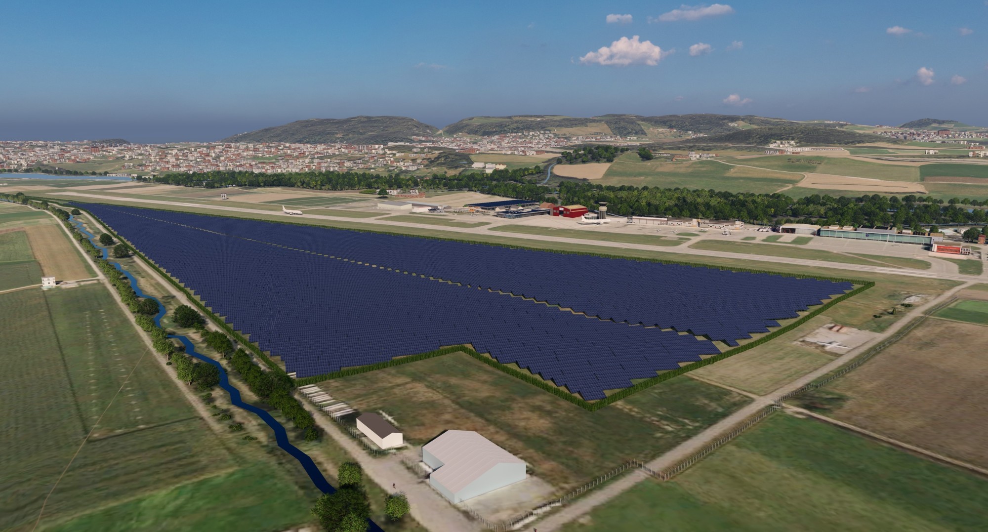 Visualisierung Solarpark BelpmoosSolar bei Flughafen Bern