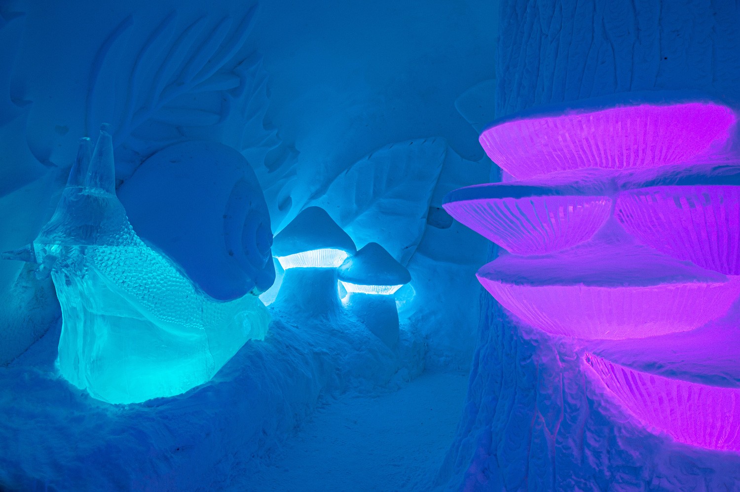 Eisskulptur im Icehotel 33 in Jukkasjärvil Schweden