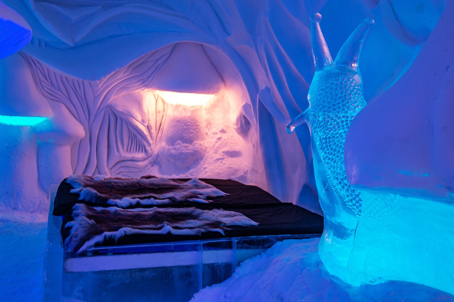 Eisskulptur im Icehotel 33 in Jukkasjärvil Schweden