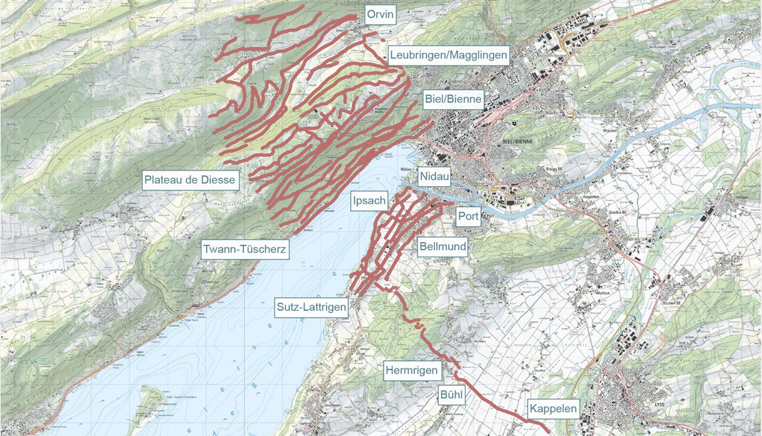 Übersichtkarte der Geothermie-Messungen in Magglinen