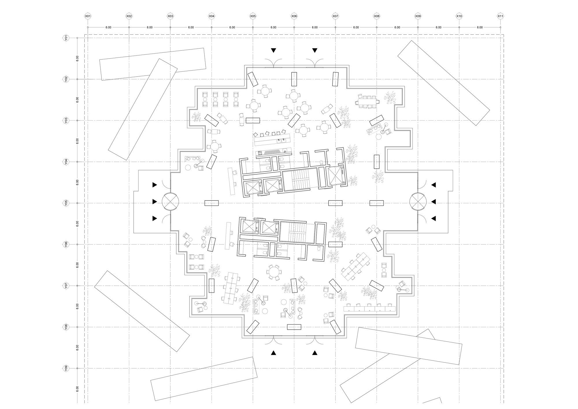 "Tall Pile of CLT", Plan Erdgeschoss