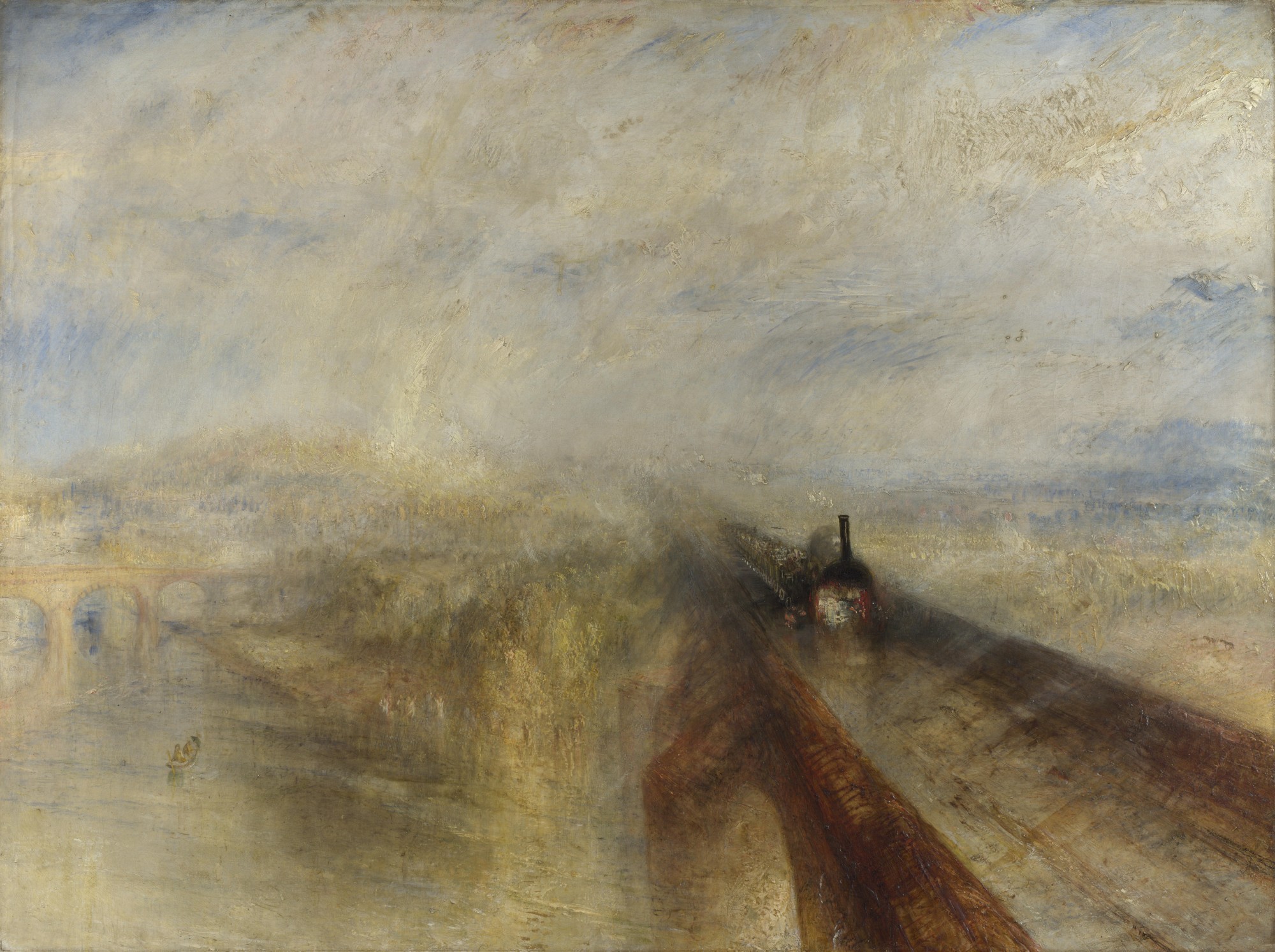 "Rain, Steam and Speed - The Great Western Railway" um 1844,  J. M. W. Turner