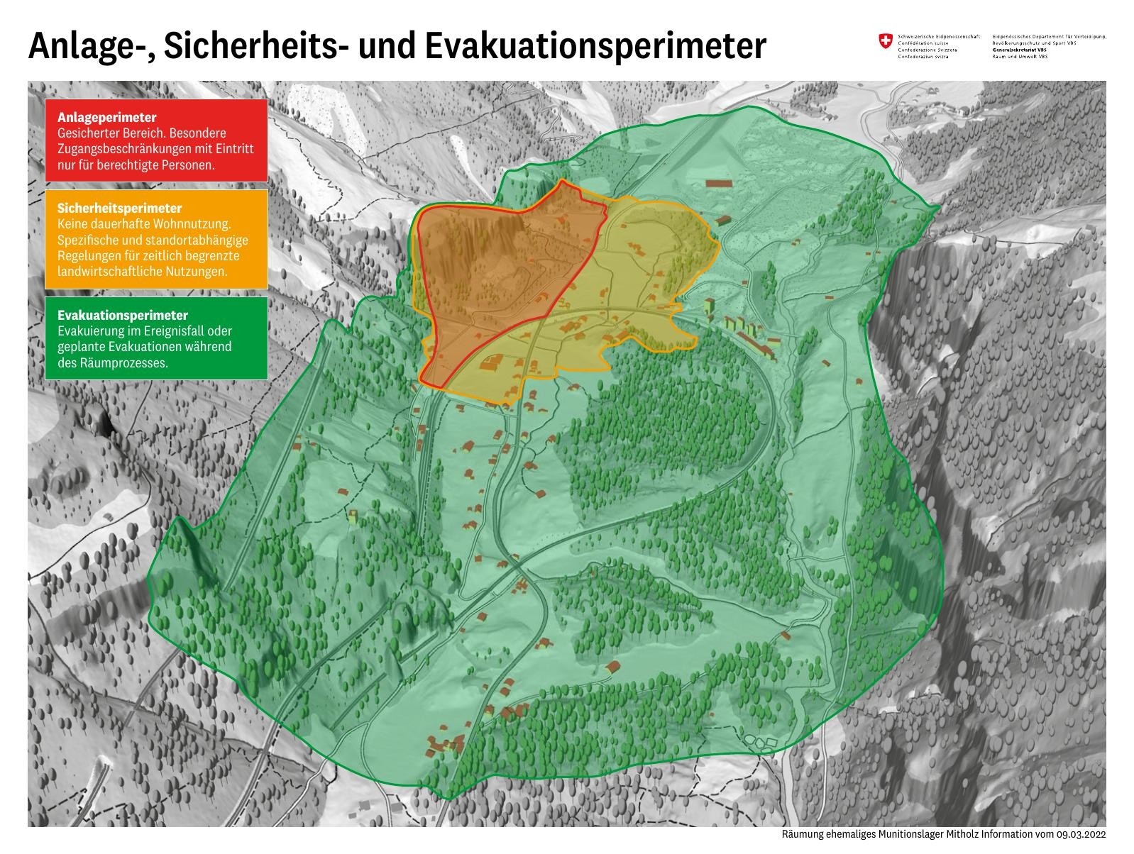 Mitholz Evakuationsperimeter