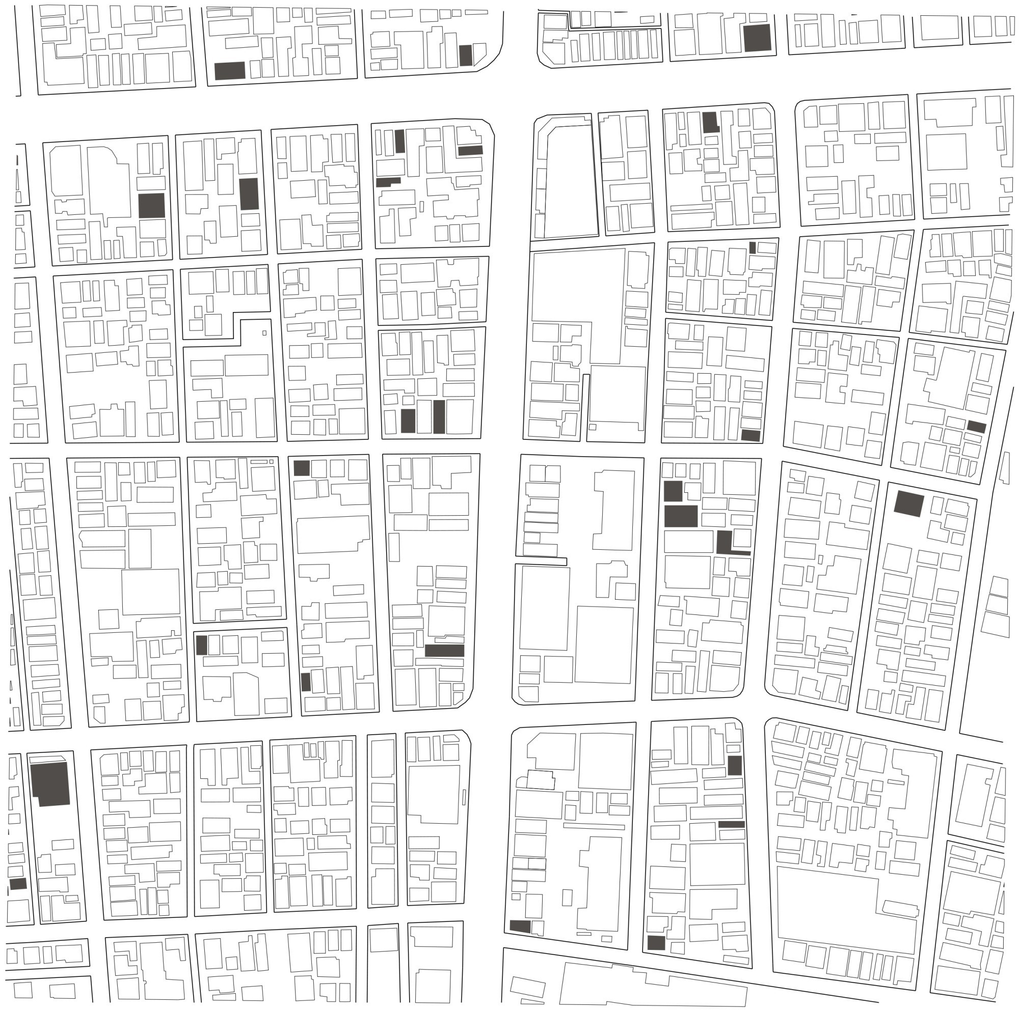 Plan von kleinen Brachen im Koto-Quartier in Tokio.